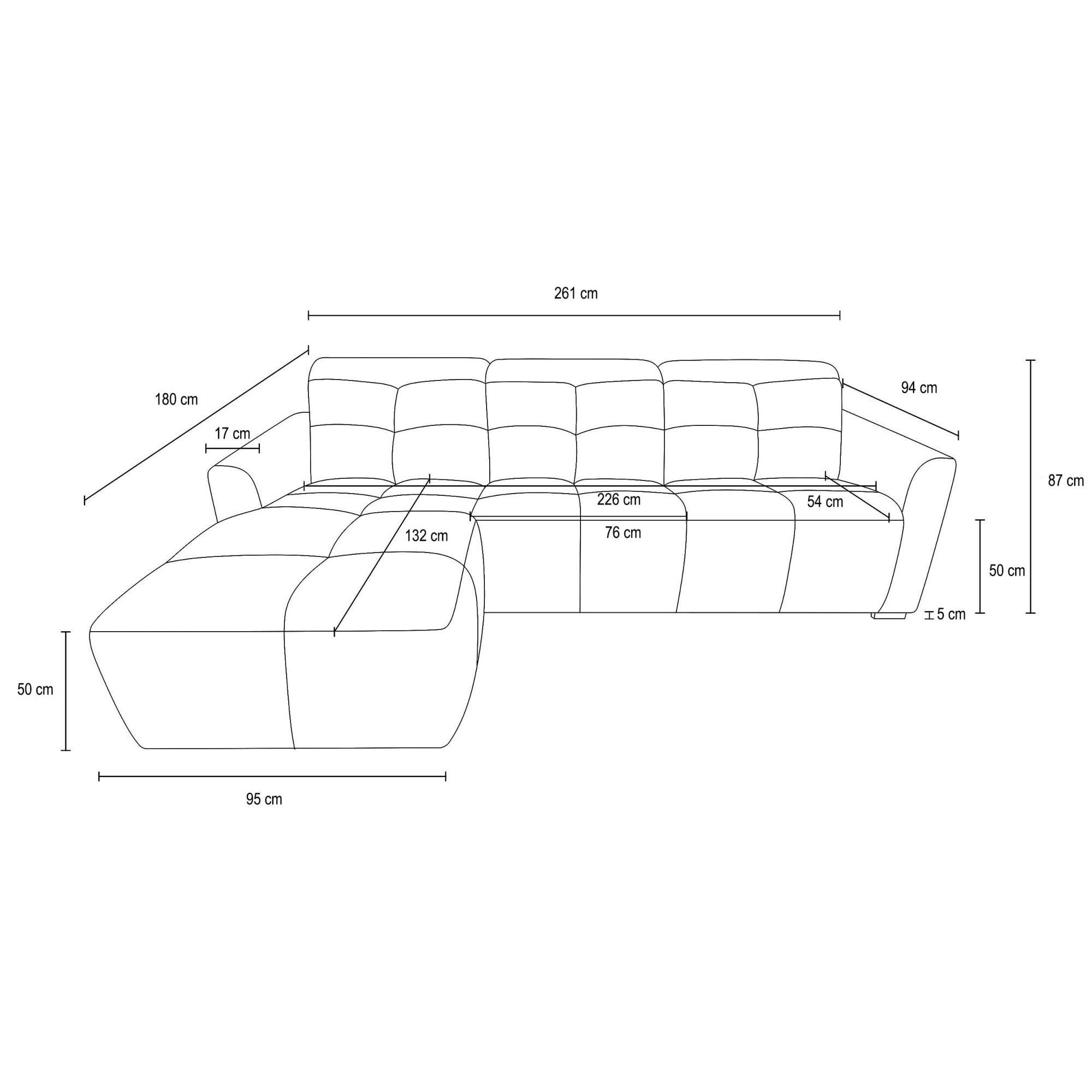 GOODproduct Ecksofa »CAARLA Webstoff, L-Form, 261 cm, man. o. elektr. Relaxfunktion (USB)« mit USB-A und USB-C bei elektrischer Ausführung, Kopfteilverstellung