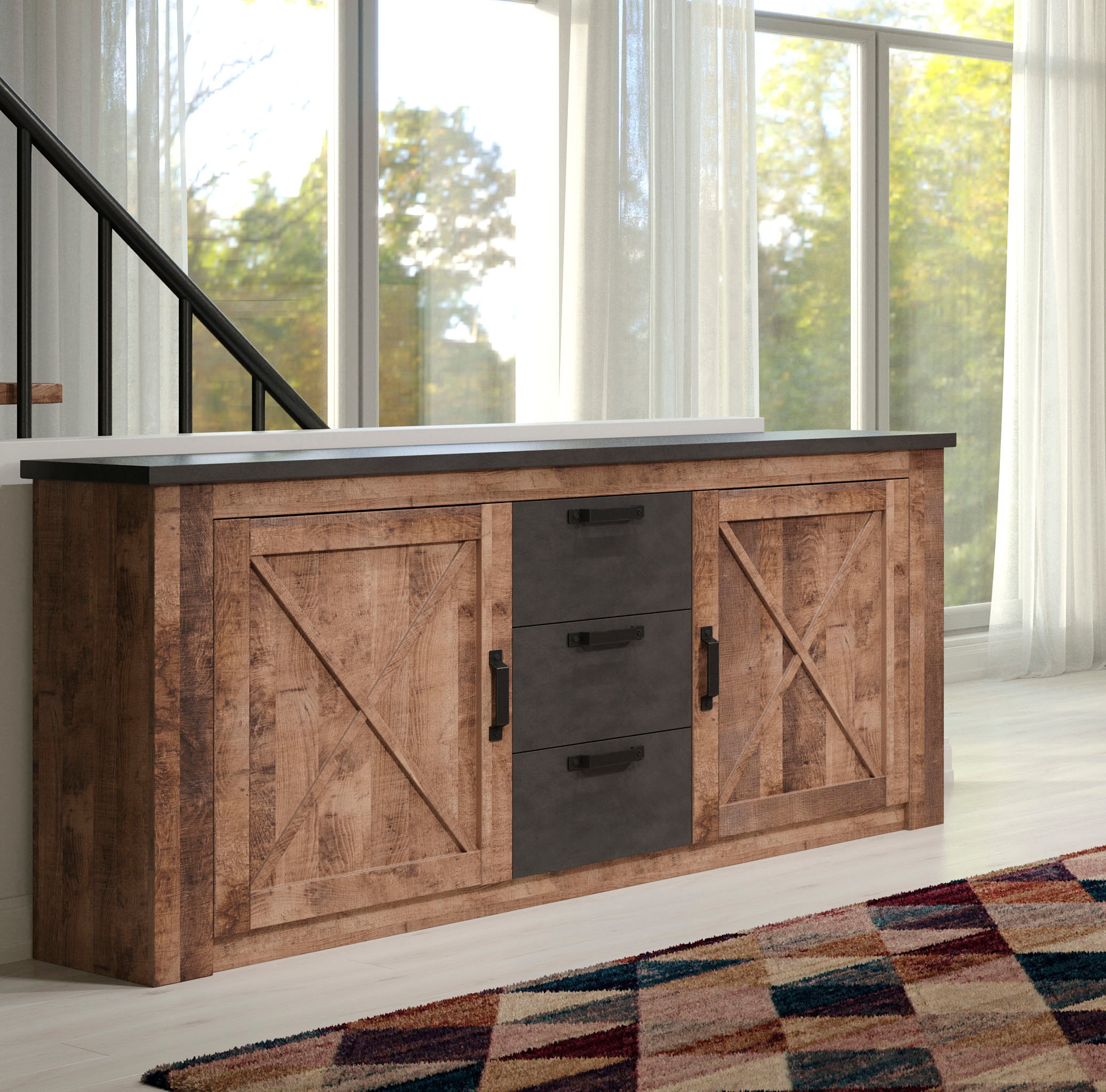 Image of trendteam Sideboard »Georgia«, Diagonale Sprossen bei Ackermann Versand Schweiz