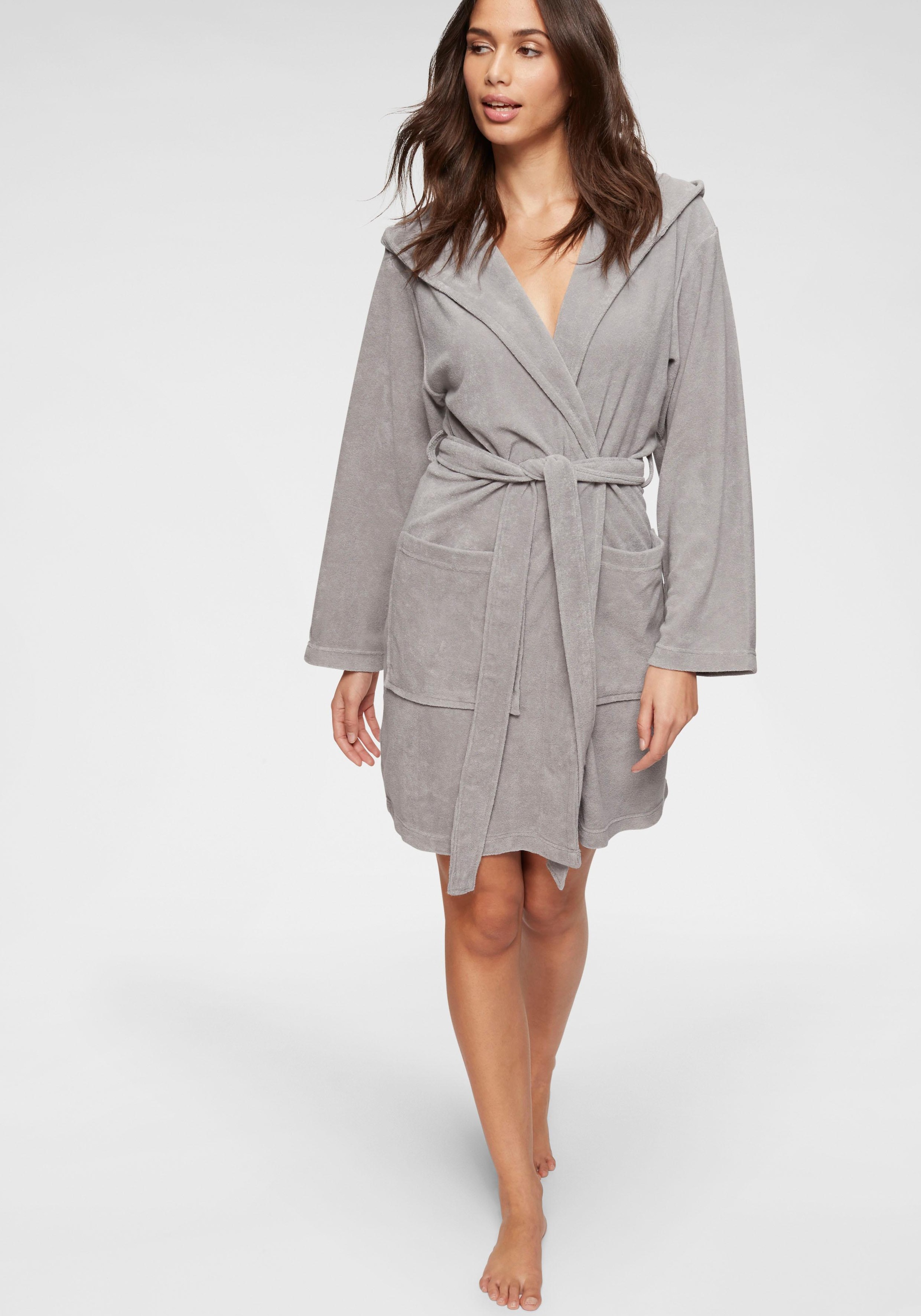 Image of my home Damenbademantel »Sina«, (1 St.), einfarbiger Bademantel mit Kapuze, moderne Unifarben, kurz bei Ackermann Versand Schweiz