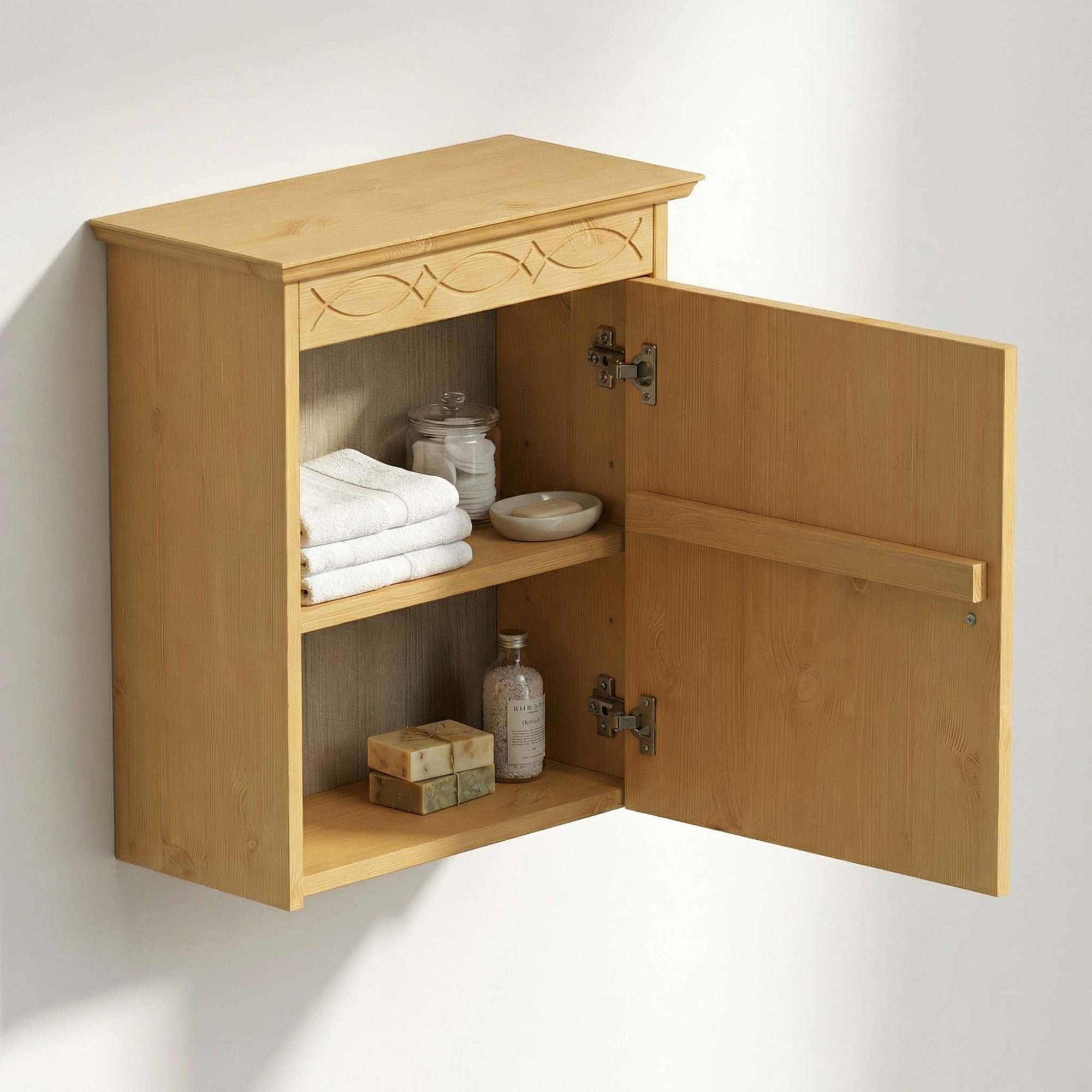 GOODproduct Hängeschrank »Indra, Badschrank, Badmöbel, Badezimmerschrank« B/T/H: 46/32/52 cm,  aus massiver Kiefer, FSC®-zertifiziert