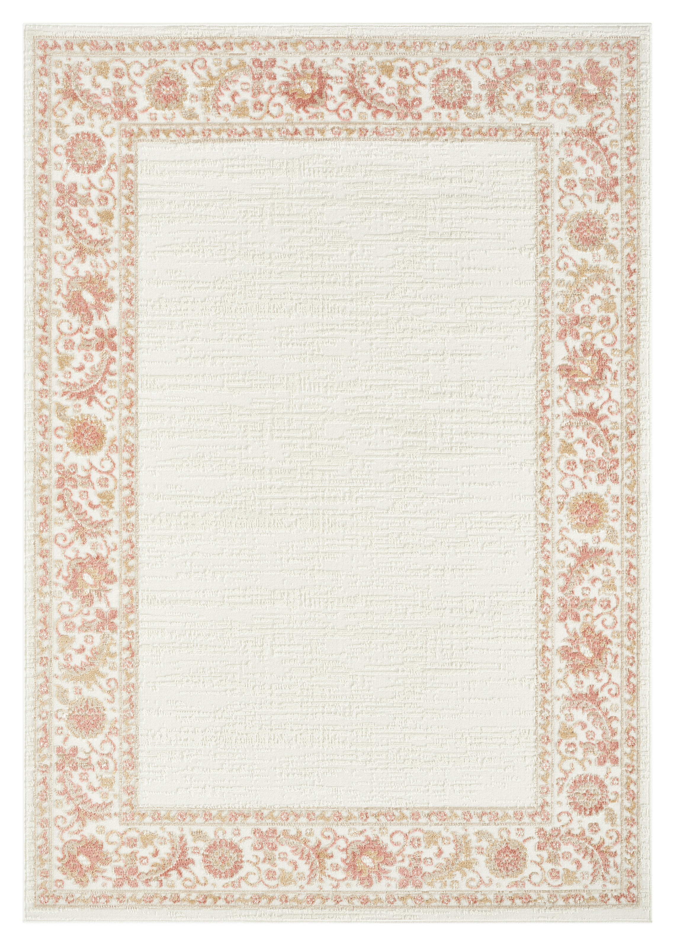 GOODproduct Teppich »Fennia, Blumen-Motiv« rechteckig 7 mm Höhe Bordüre, Floral, meliert, Wohnzimmer, Schlafzimmer, Esszimmer