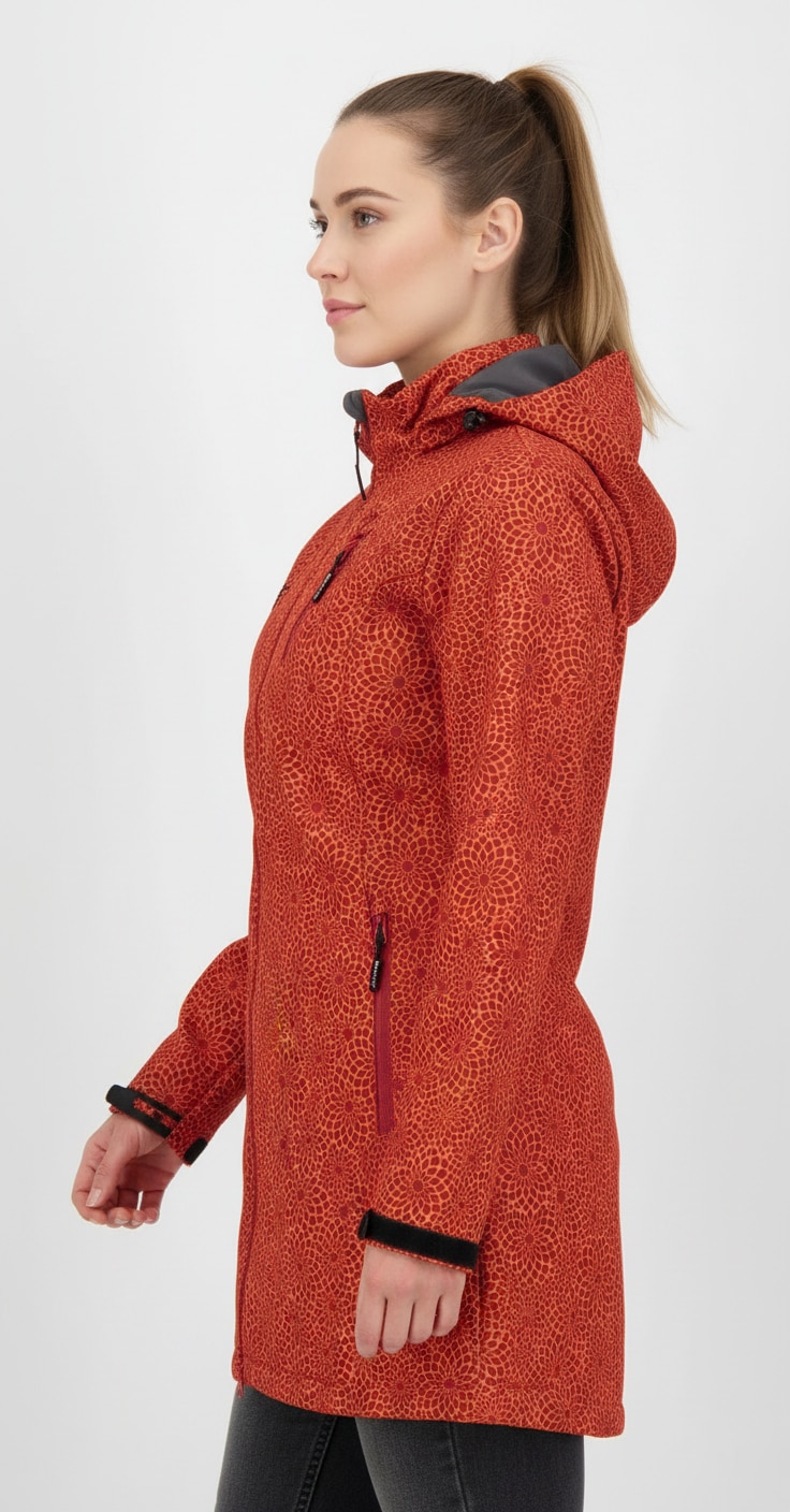 DEPROC Active Manteau softshell »SHELBY PEAK XII Softshell Kurzmantel Longjacket« manteau court softshell léger avec capuche amovible