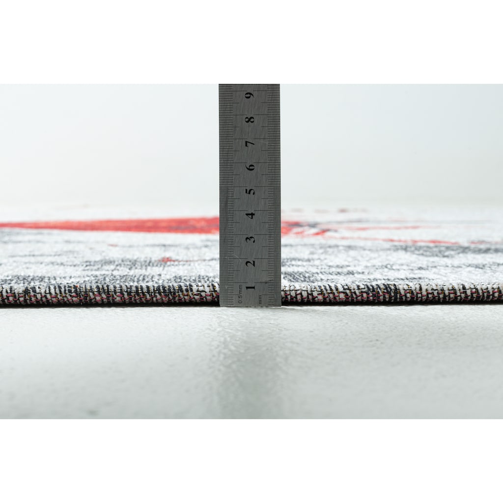 Sansibar Teppich »Keitum 014«, rechteckig, Flachgewebe, modernes Design, Motiv Totenkopf & gekreuzte Säbel