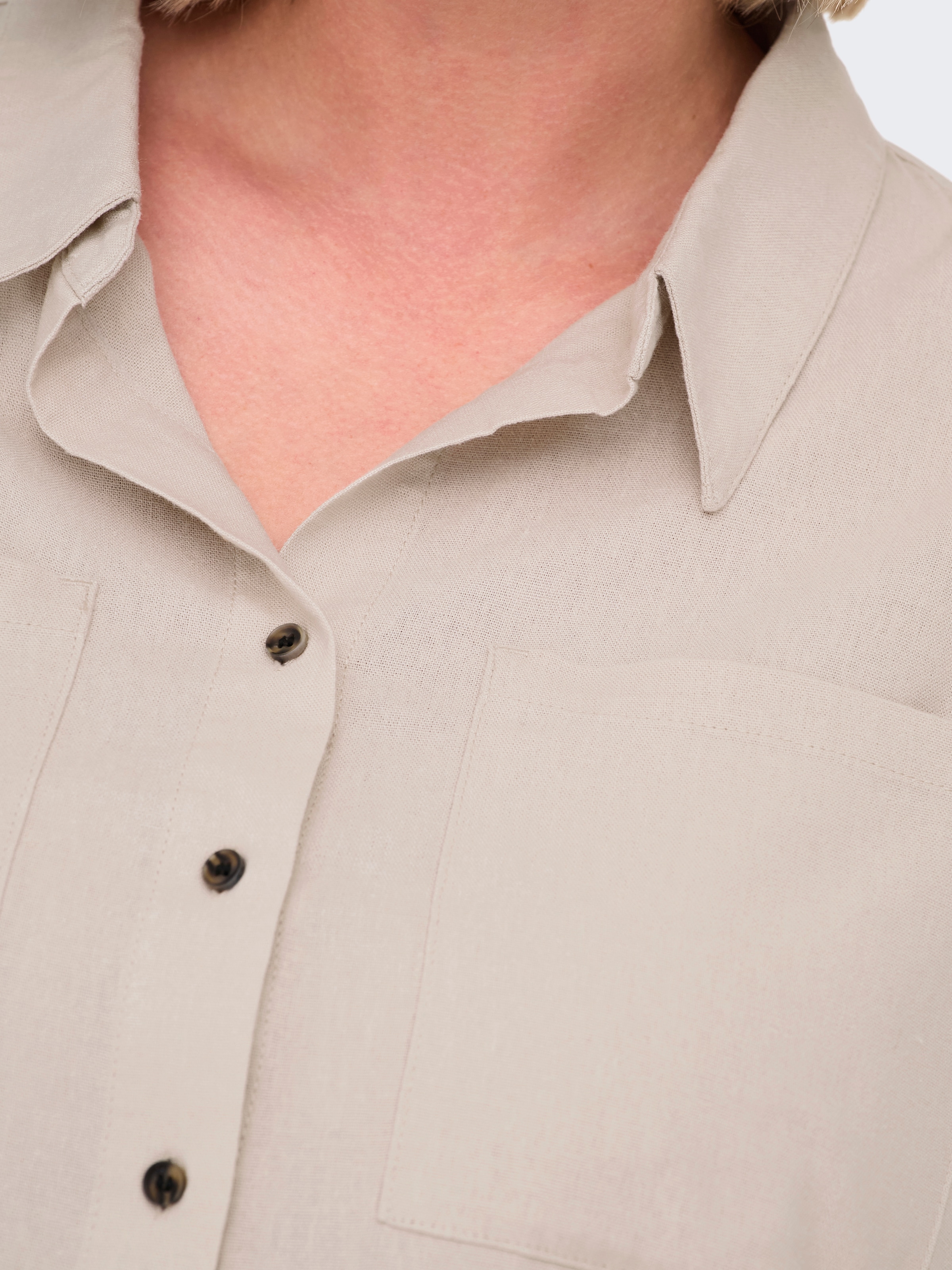 ONLY CARMAKOMA Langarmbluse »CARYASMIN-CARO L/S LINEN SHIRT PNT«