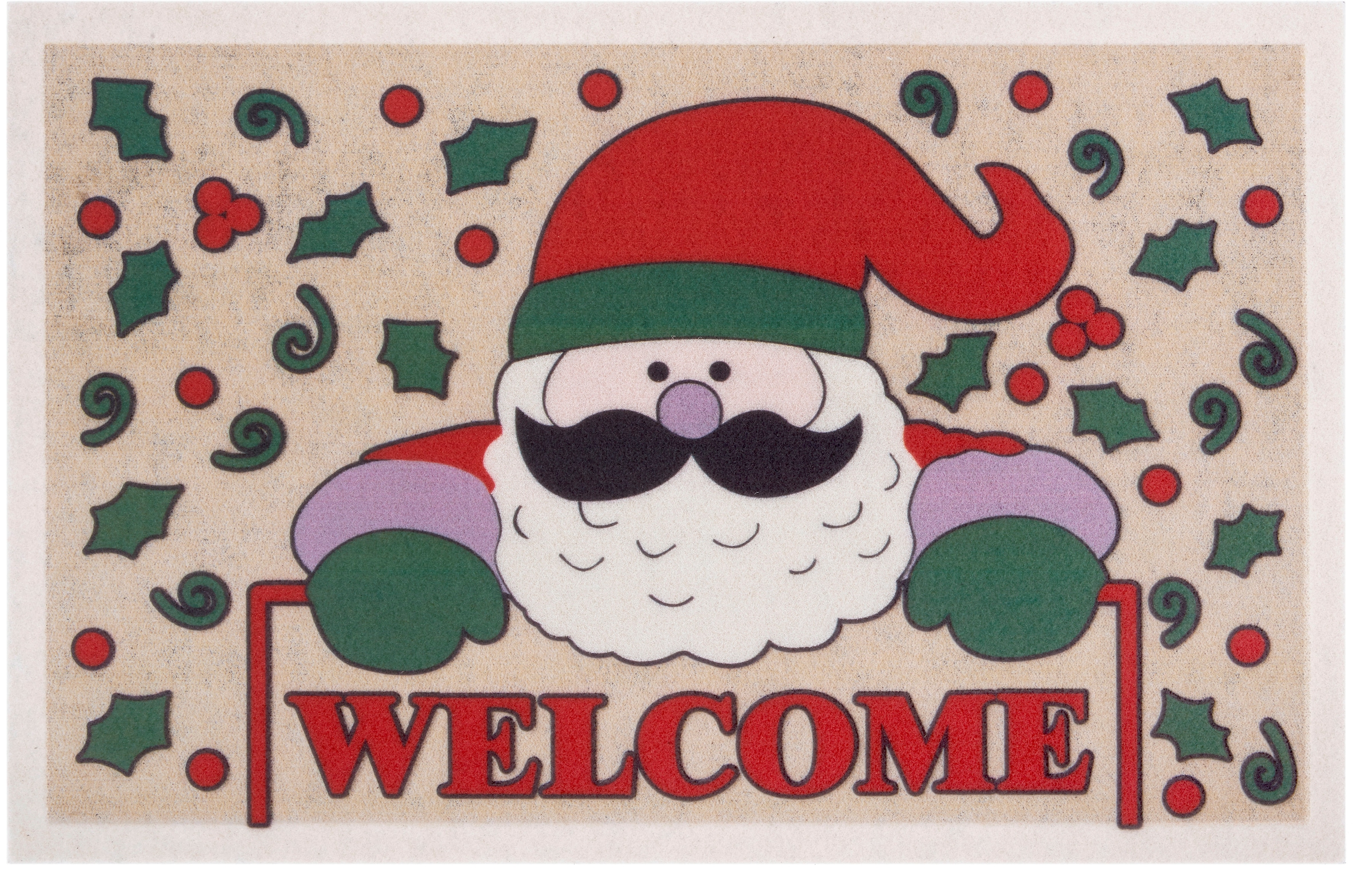 Home Motiv kaufen Spruch, »Welcome Weihnachtsmann«, Weihnachten, Schmutzfang affaire Fussmatte Rutschfest, mit rechteckig,
