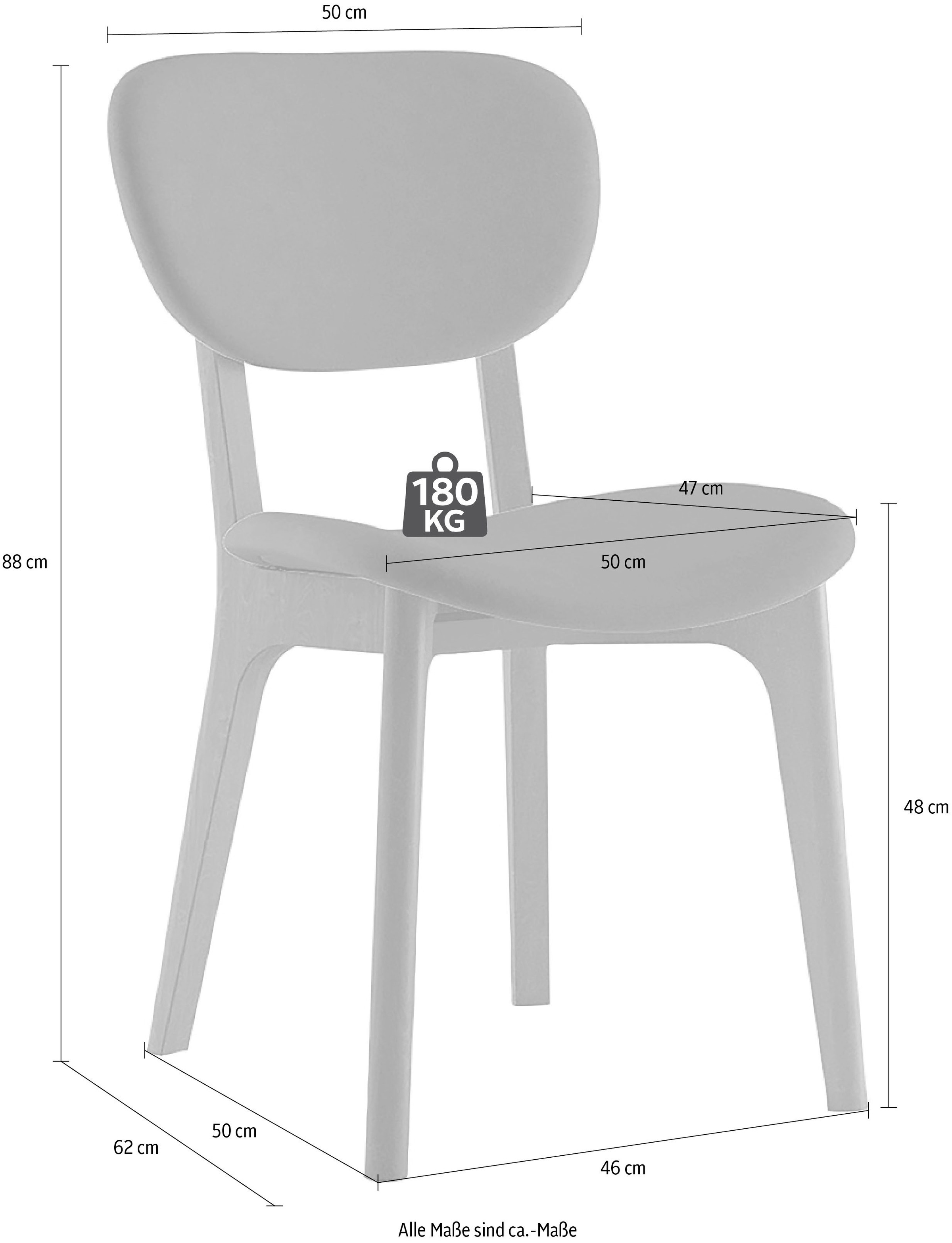 Home affaire Chaise »COZY Made in Italy« (Set) 2 cuisGestell in Buche, Kirsch- oder Nussbaum, Massivholz, Design Stuhl