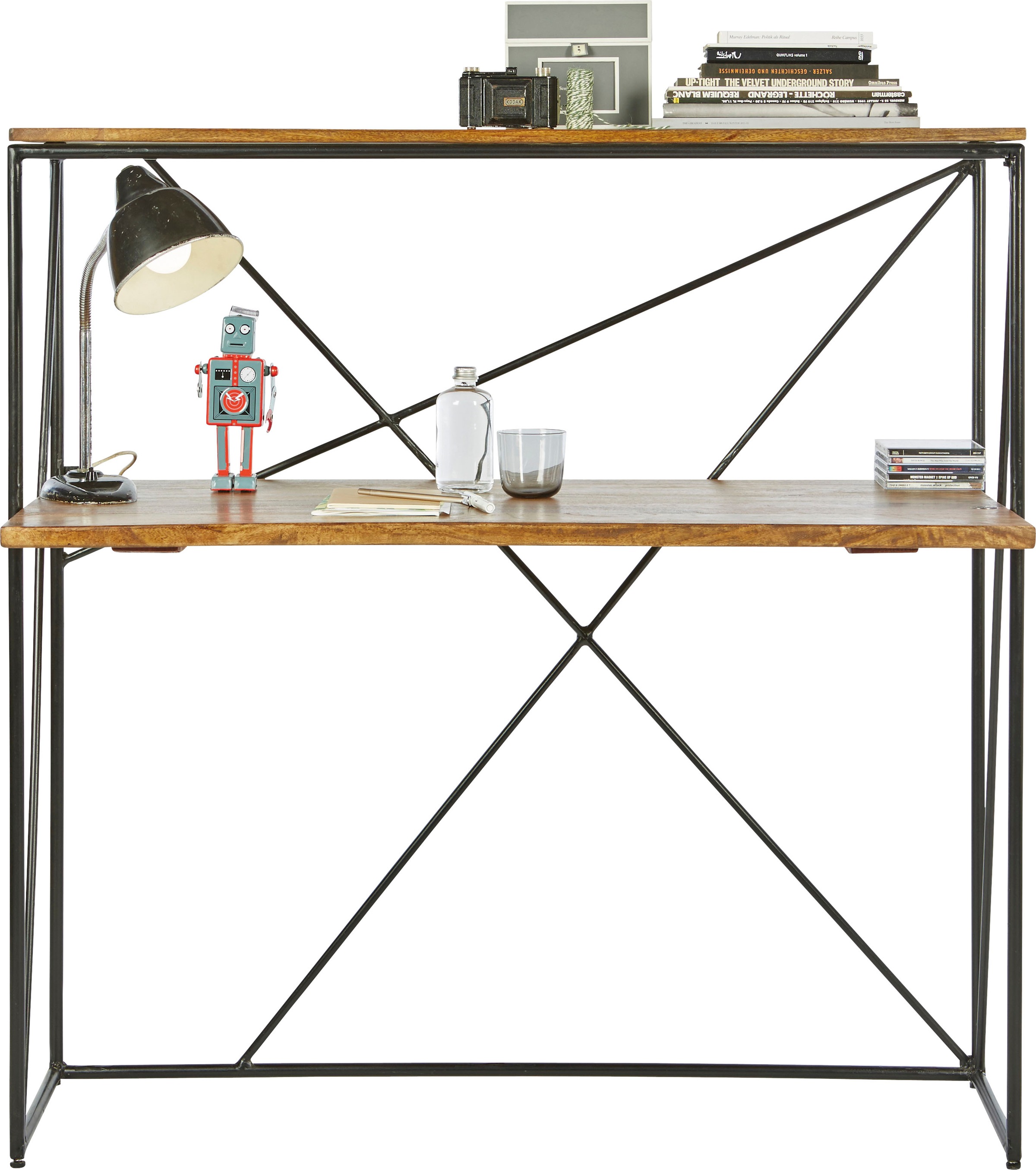 SIT Sekretär »T-NEST SHELF OFFICE LOW« mittelhohes, offenes Sekretärregal, aus Mangoholz und Metall