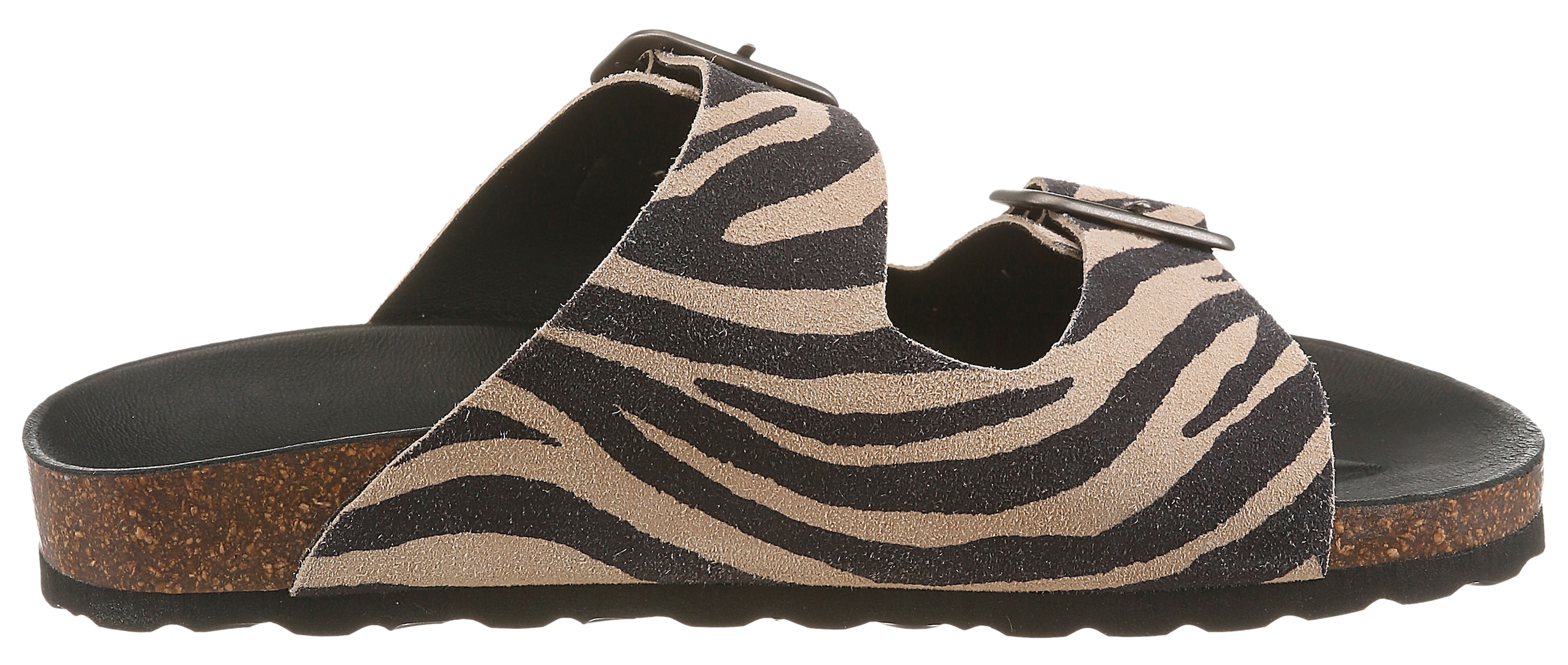 VERBENAS Pantolette »RANDEL ZEBRA«  chaussure d'été, pantoufle, chaussure de vacances avec deux boucles réglables