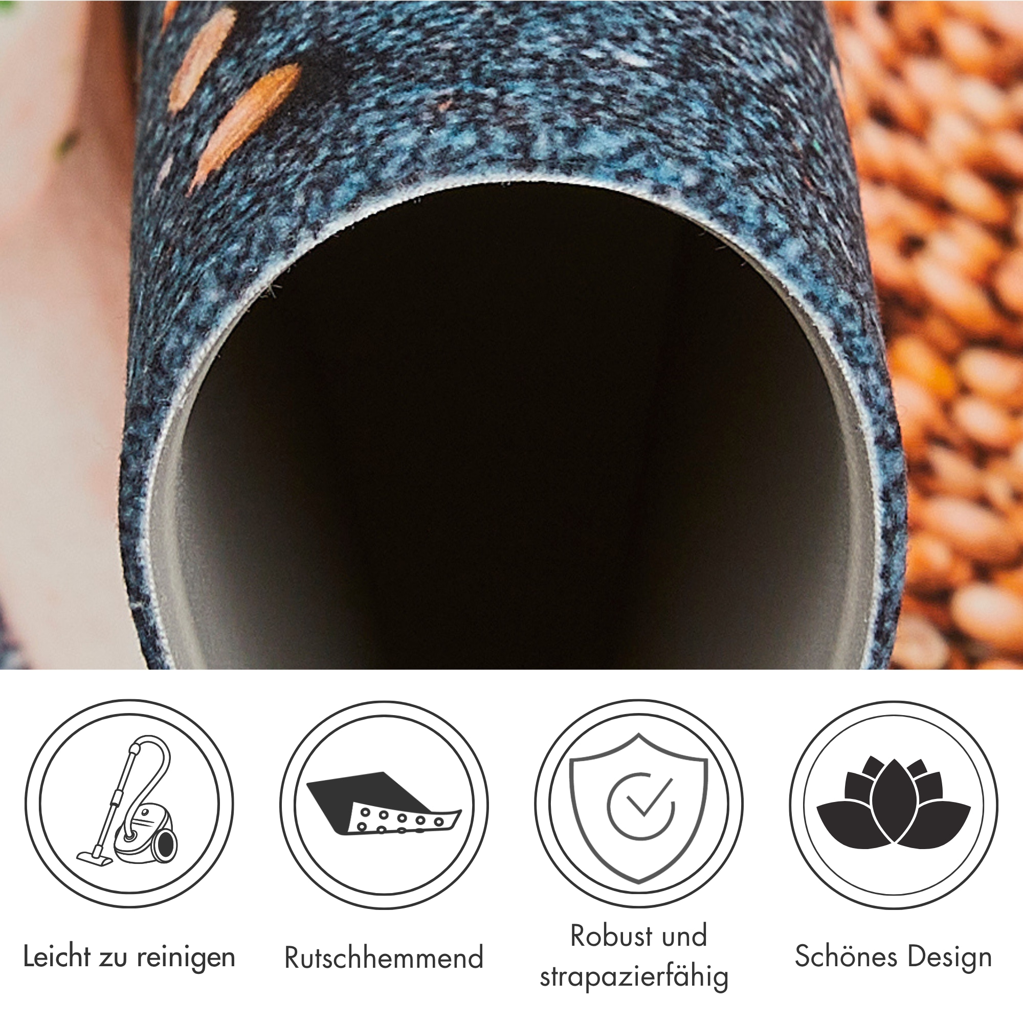 Andiamo Chemin de table »Kitchen« Rectangulaire 3 mm Höhe Vinyl-Küchenläufer, moderne Küchenmotive, Pasta, Gewürze, Kaffee