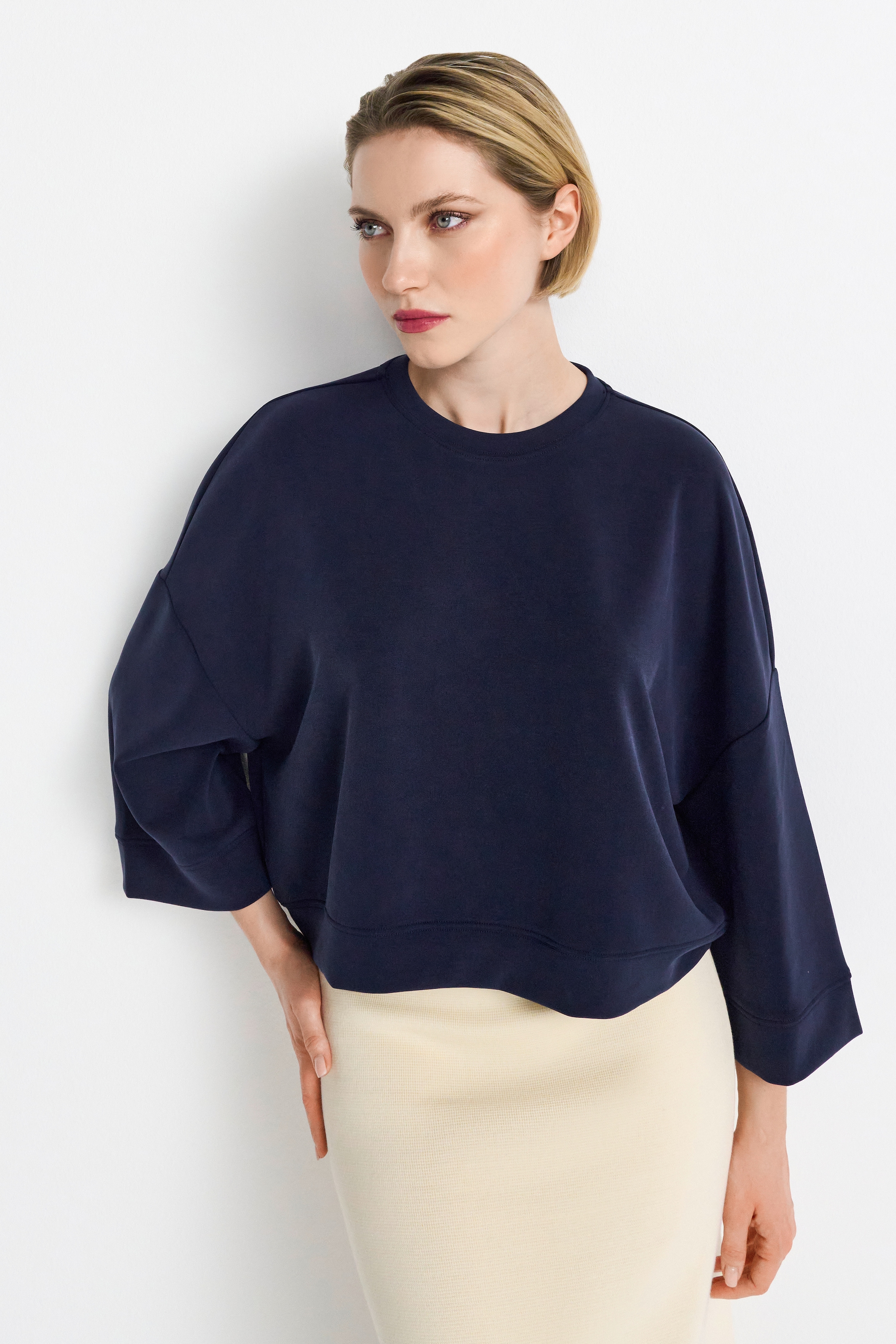 RICHROYAL Sweatshirt »Tencel peached Shirt«, modische Kurzarmsweatshirt