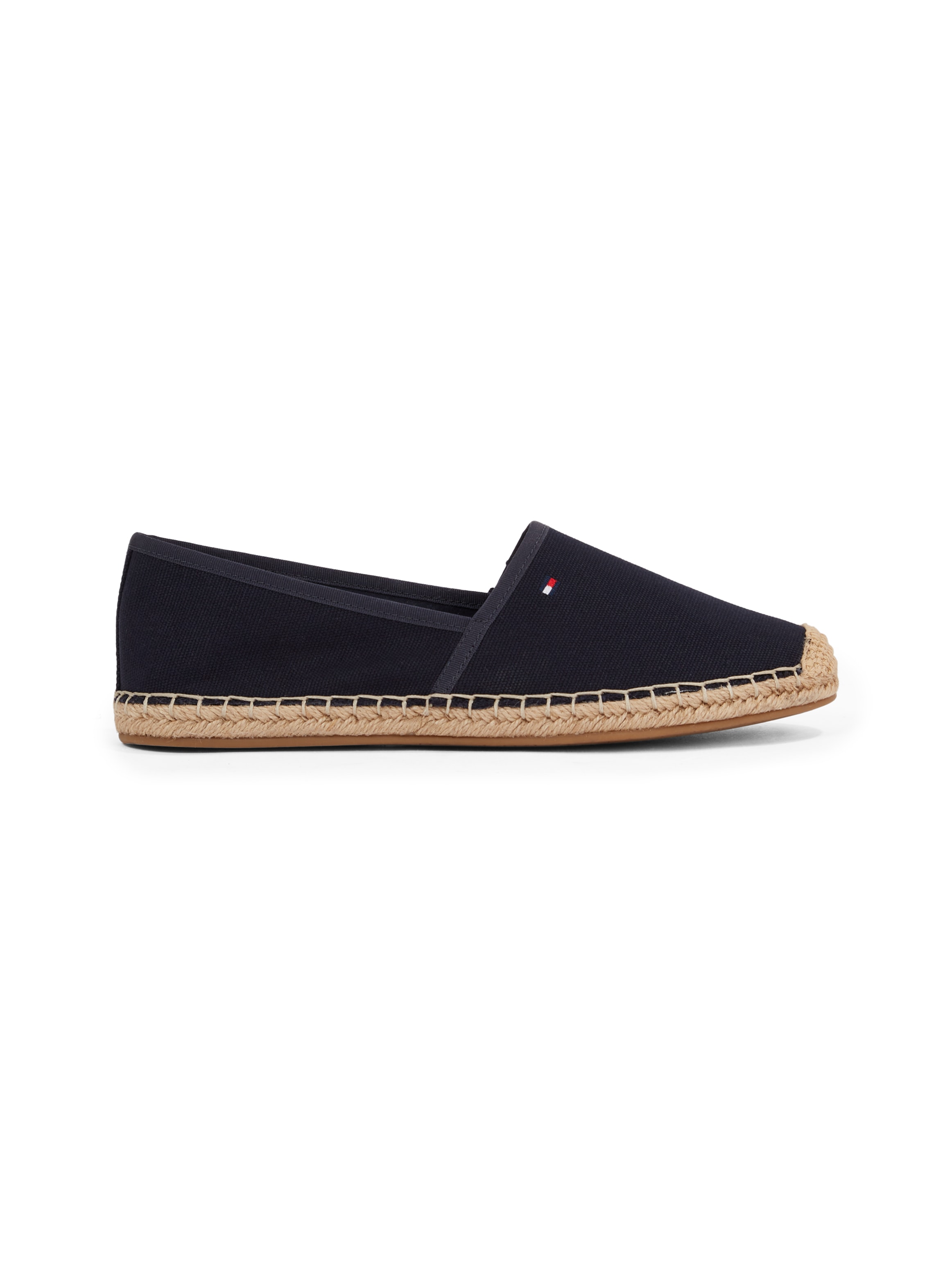Tommy Hilfiger Espadrille »FLAG CANVAS ESPADRILLE«  , Slipper, Flats, Bequemschuh mit Jutebezug und Ziernähten
