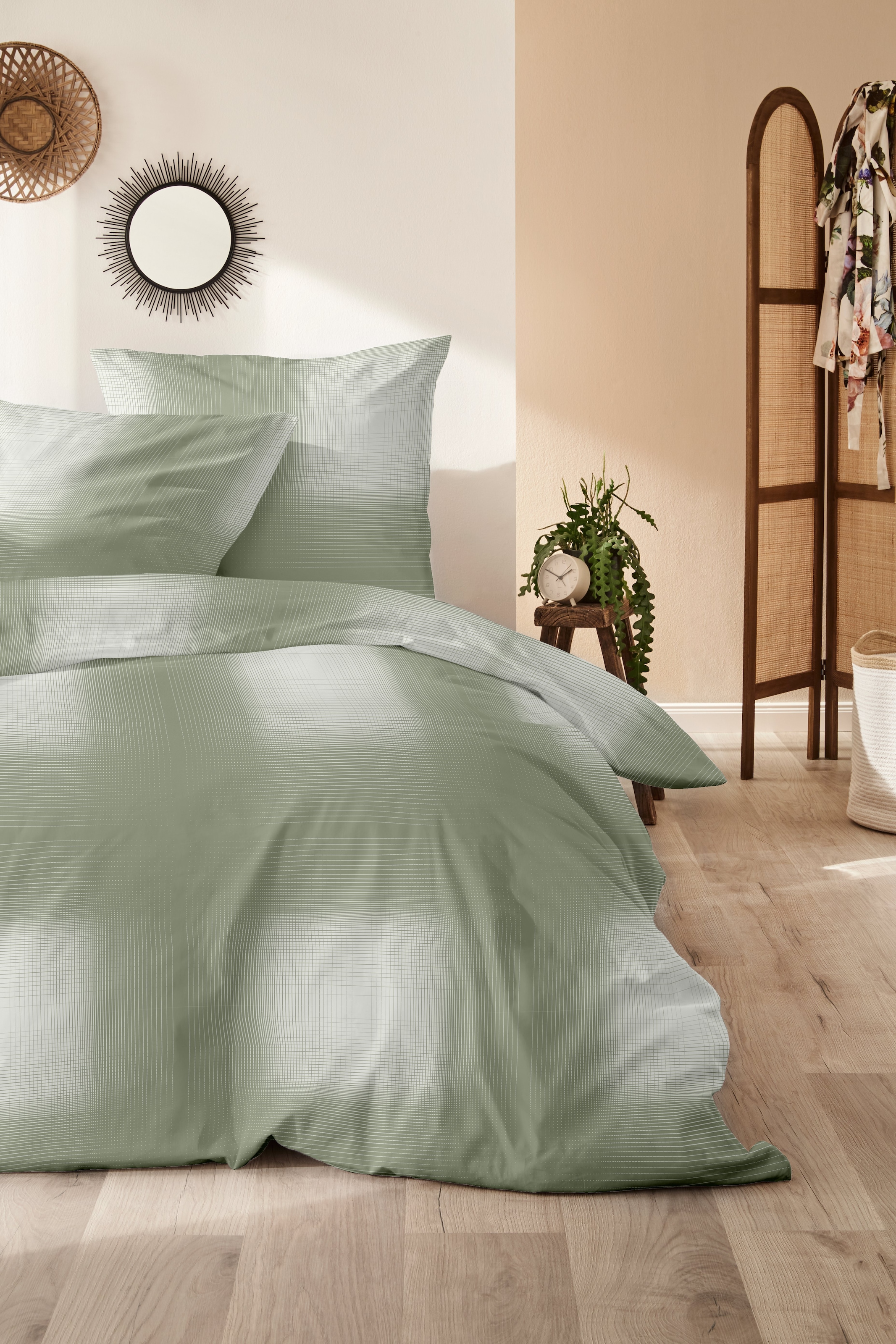 Primera Linge de lit »Edelflanell-Bettwäsche Grazia« 2 cuis avec motif à carreaux moderne