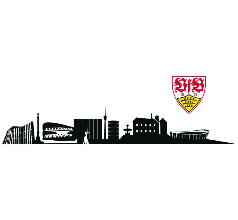 Logo«, St.) Skyline kaufen mit »VfB (1 Wall-Art Stuttgart Wandtattoo jetzt