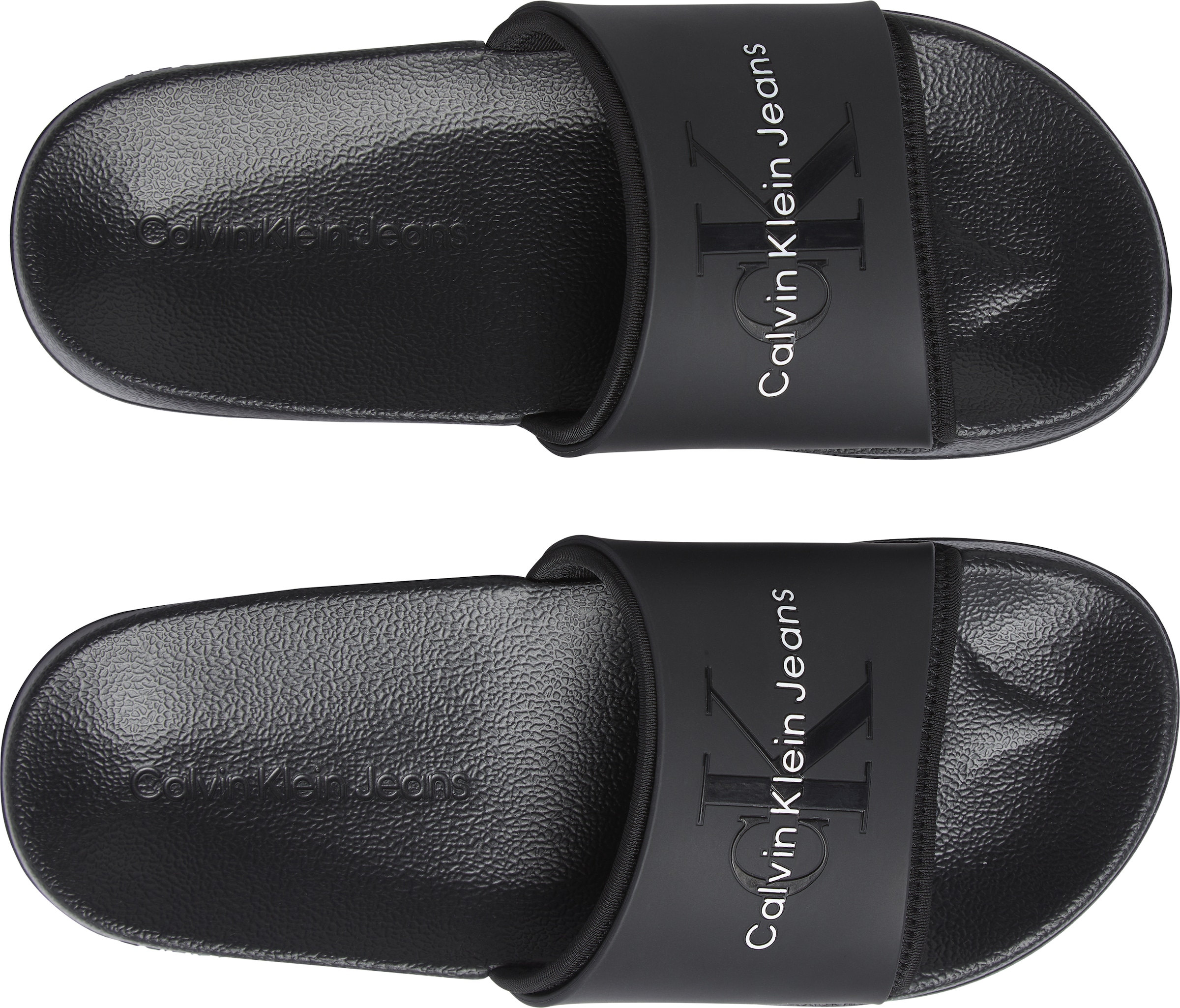 Calvin Klein Jeans Badepantolette »SLIDE MONOGRAM TPU ML WN«, Sommerschuh, Schlappen, Poolslides mit Logoschriftzug