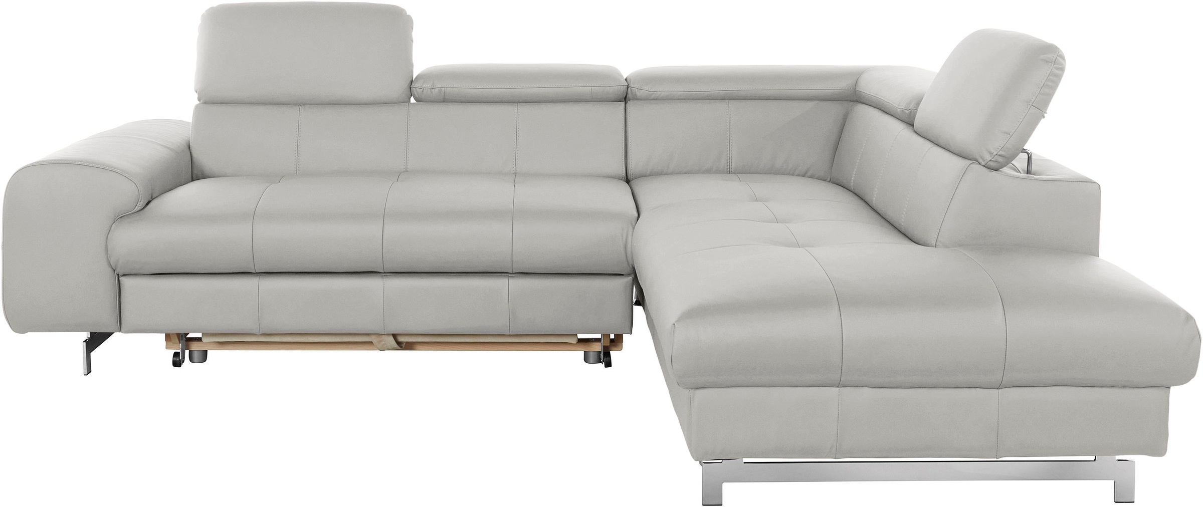 COTTA Ecksofa »Chef L-Form«, mit Kopfteilverstellung, edle Metallkufen, wahlweise mit Bettfunktion