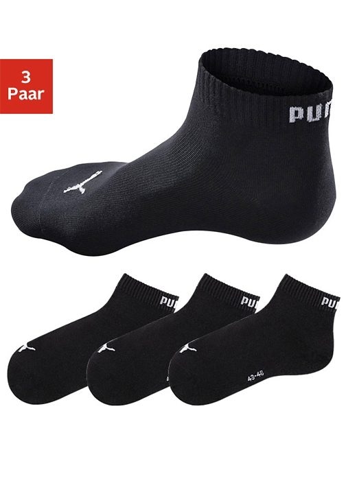 PUMA Kurzsocken, (3 Paar), mit Rippbündchen