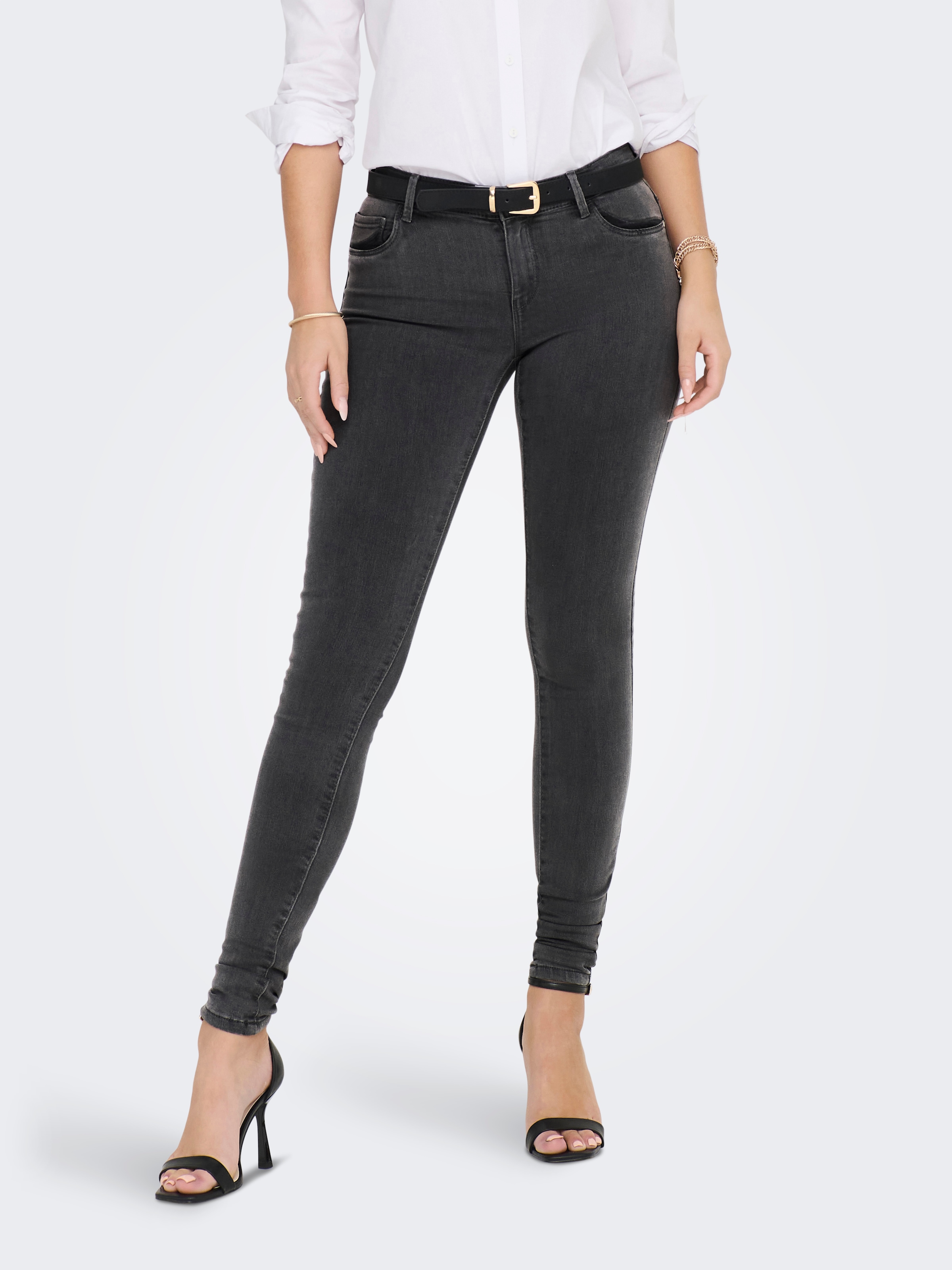 Image of ONLY Skinny-fit-Jeans "ONLRAIN LIFE REG SKINNY DNM" mit Gürtelschlaufen