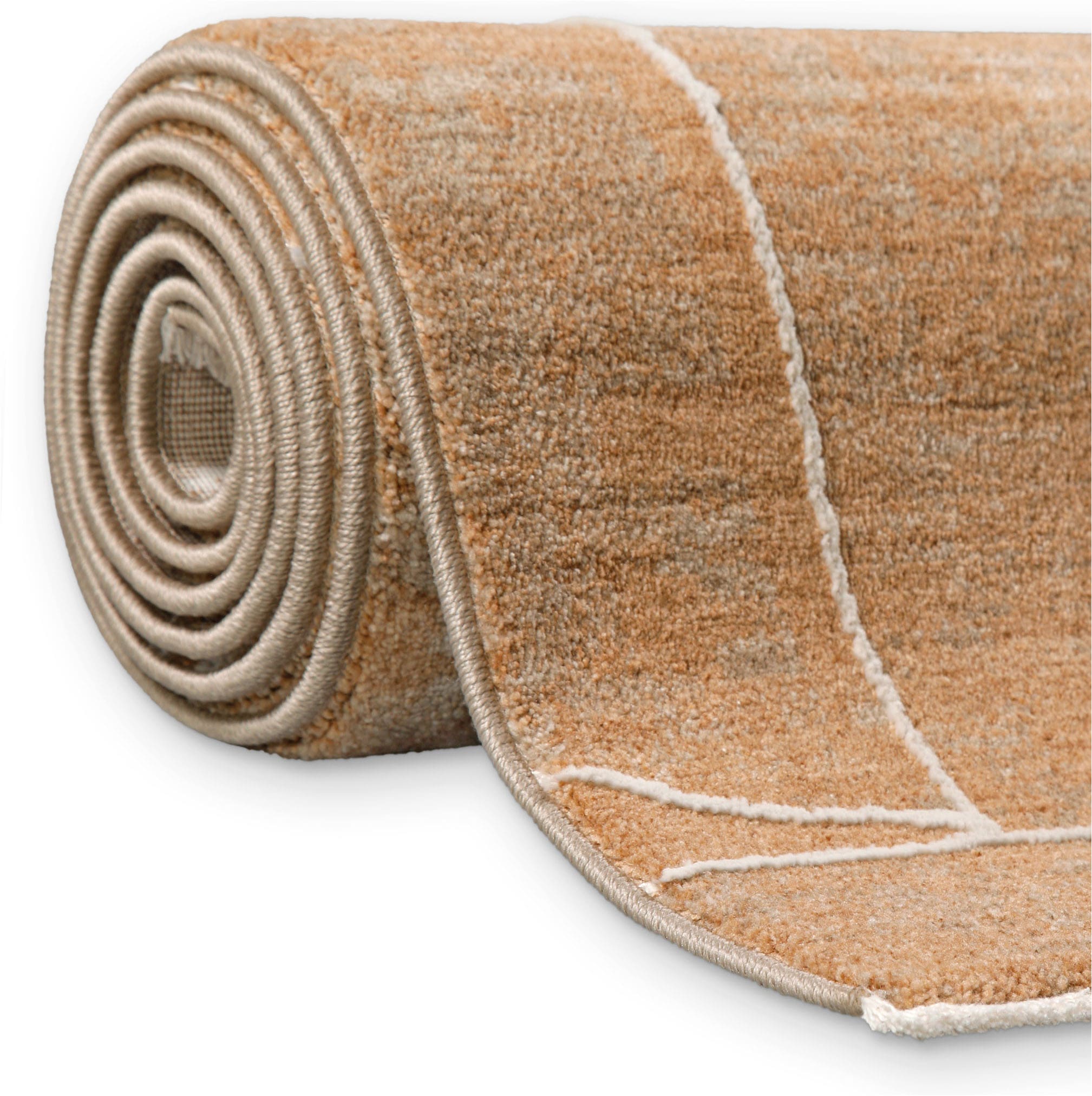 Esprit Teppich »Beatle-B« rechteckig 15 mm Höhe Kurzflor, grafisches Design, Hoch-Tief-Effekt, waschbar, Jute-Rücken
