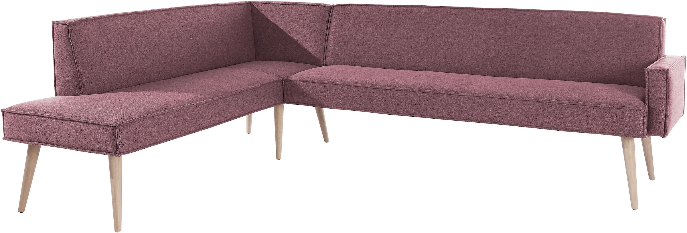 exxpo - sofa fashion Eckbank »Lungo, moderne Kedernaht, bequem und elegant, hoher Holzfuss«, hochwertige Detailverarbeitung, frei im Raum stellbar