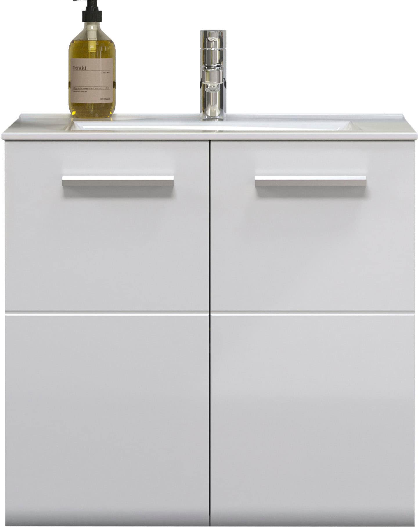 welltime Waschbeckenunterschrank »Ravenna« Hänge-Waschbeckenunterschrank mit Einsatzwaschbecken