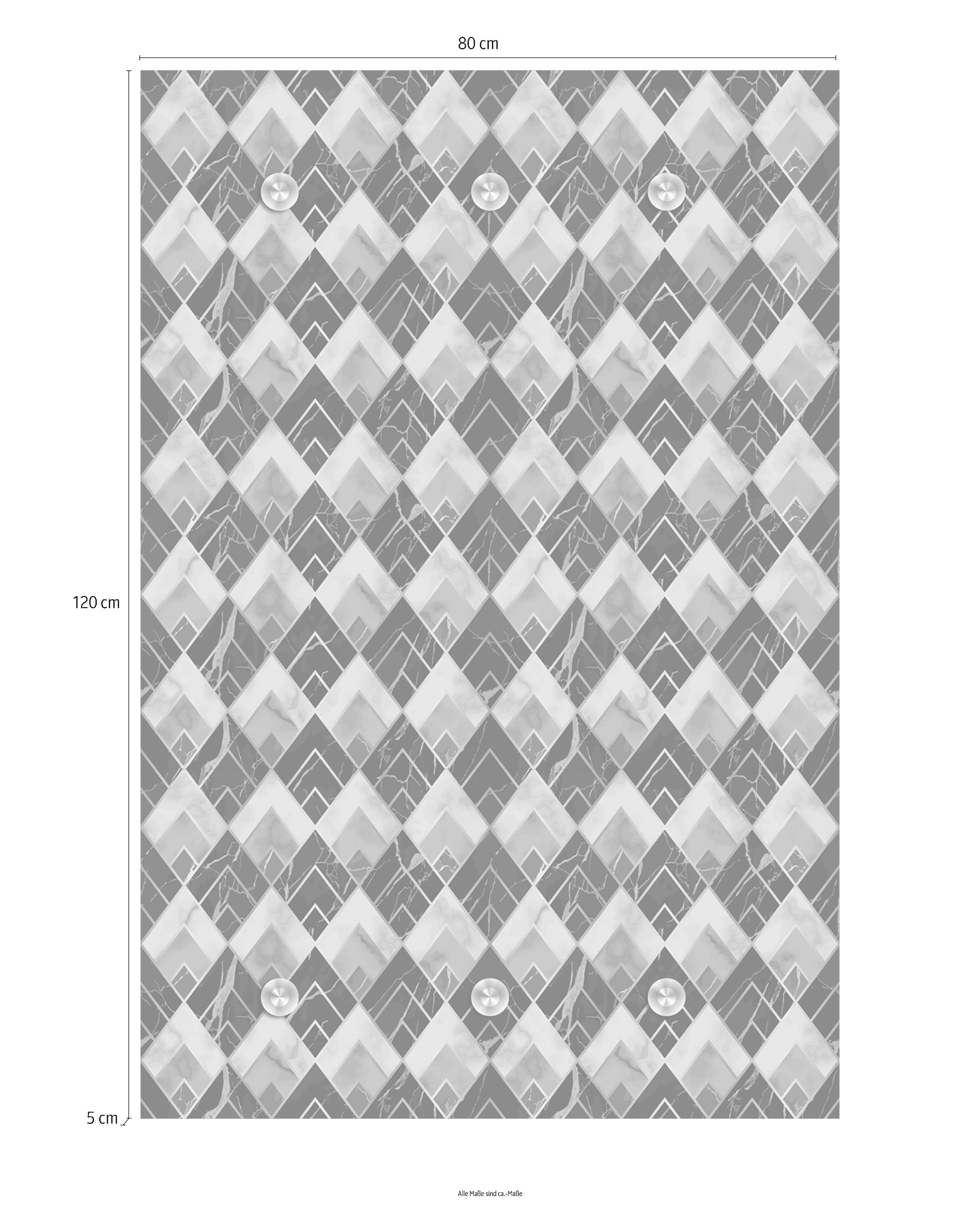 queence Garderobenleiste »Rauten« mit 6 Haken, 80 x 120 cm