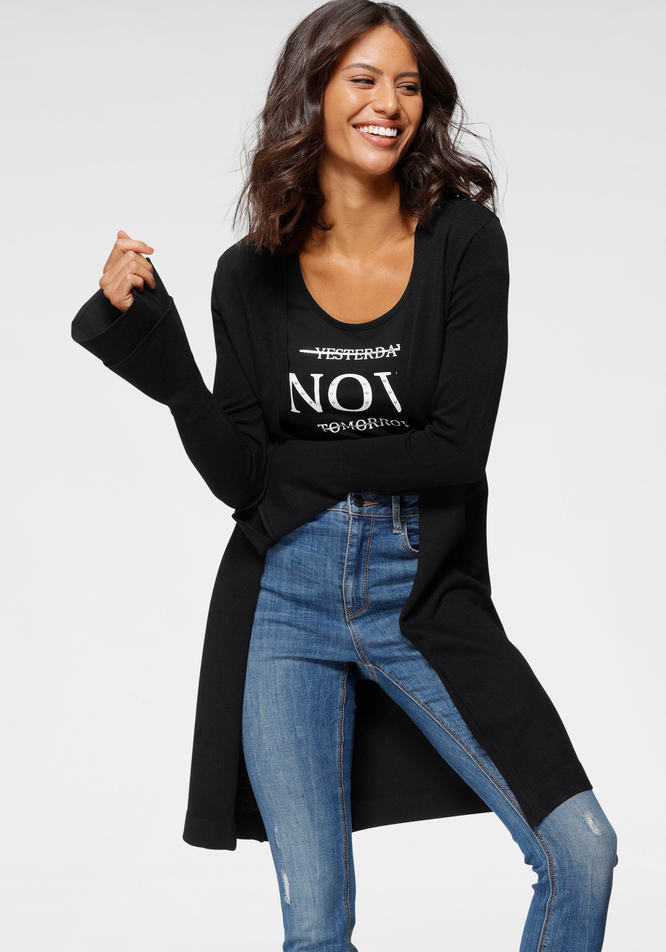 Image of Laura Scott Longstrickjacke, mit Trompetenärmeln bei Ackermann Versand Schweiz