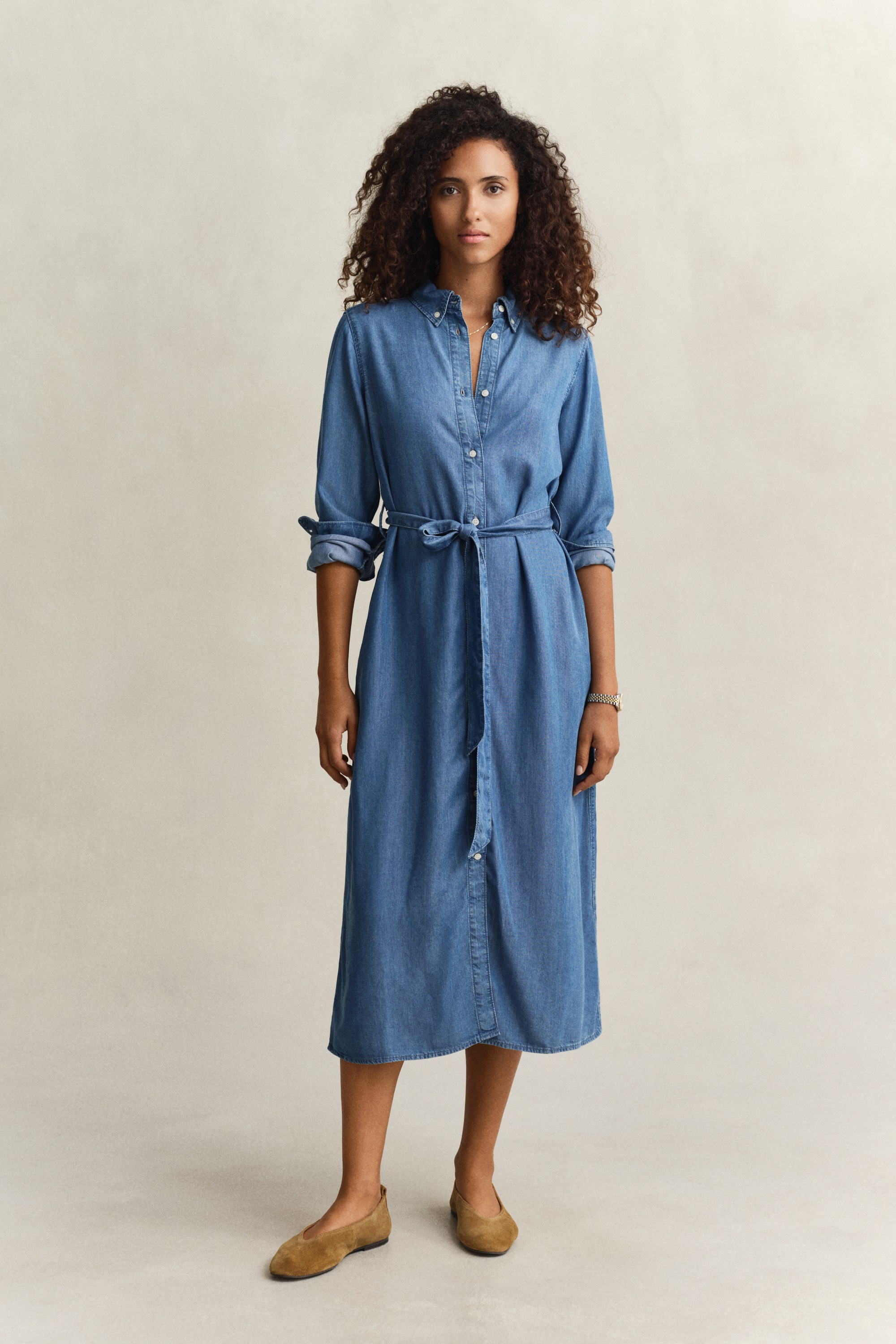 Image of Gant Hemdblusenkleid "CHAMBRAY SHIRT DRESS" Ohne Tasche Regular fit mit Button-Down-Kragen