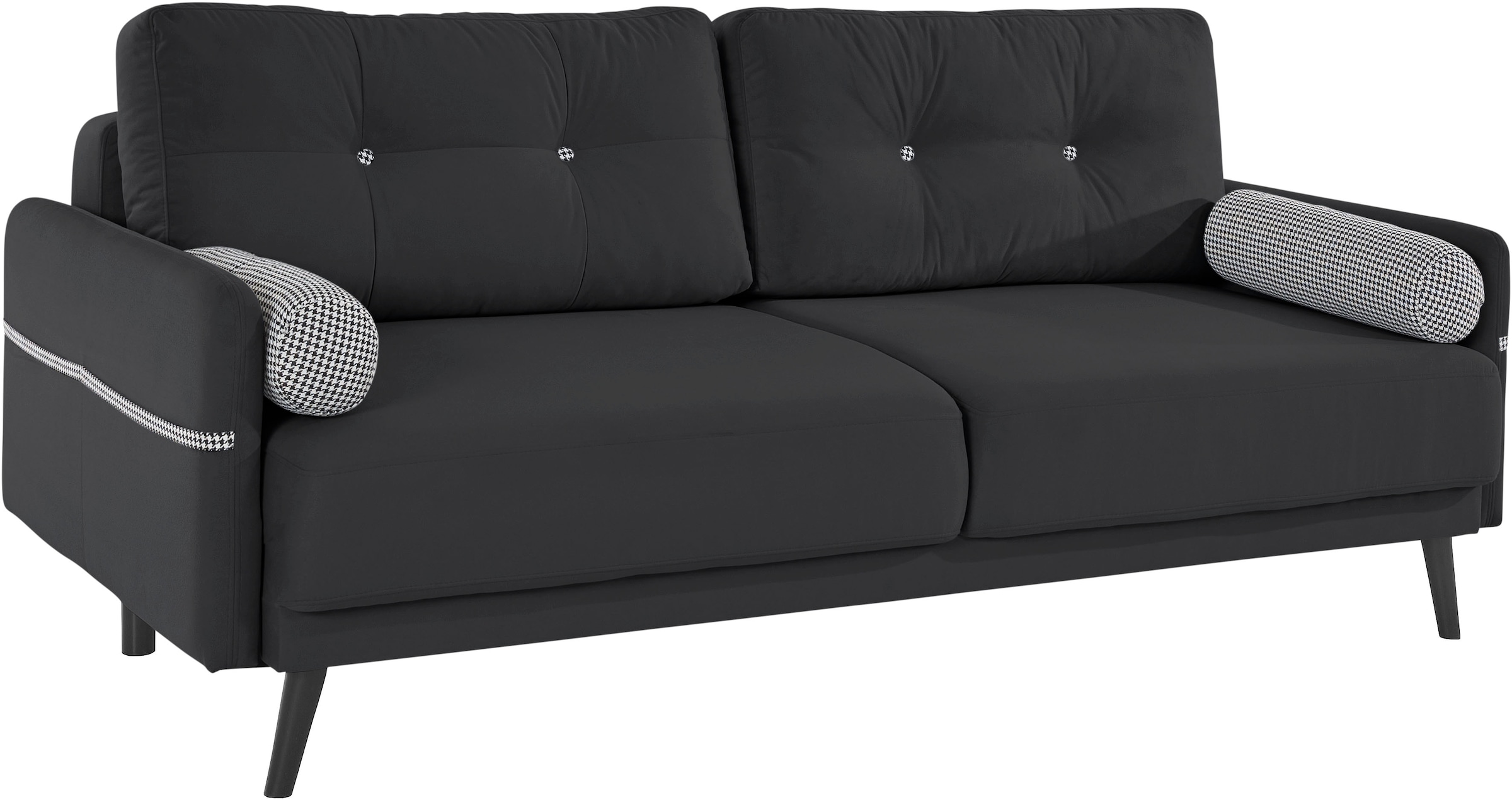 INOSIGN Schlafsofa »Katelin«, incl. Bettfunktion und Bettkasten, Seitentache im Armteil, Federkern
