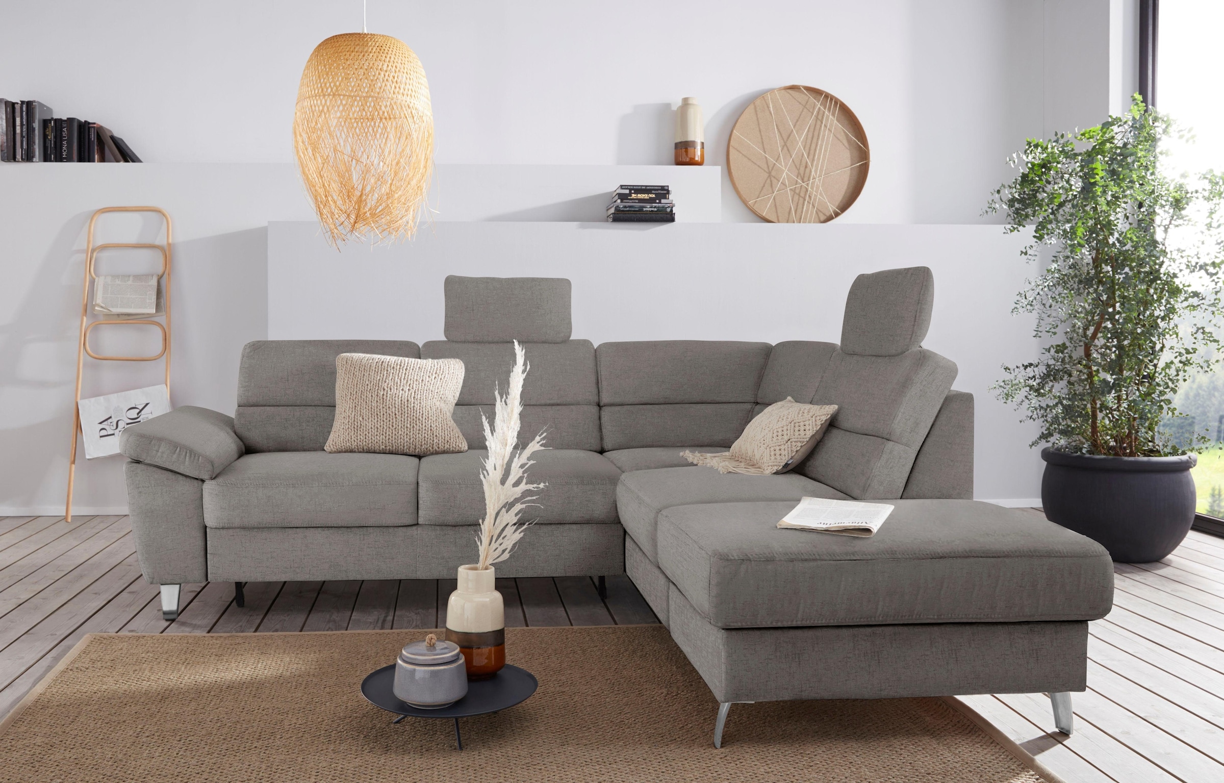 sit&more Ecksofa »Sorano L-Form«, wahlweise mit Bettfunktion und Bettkasten