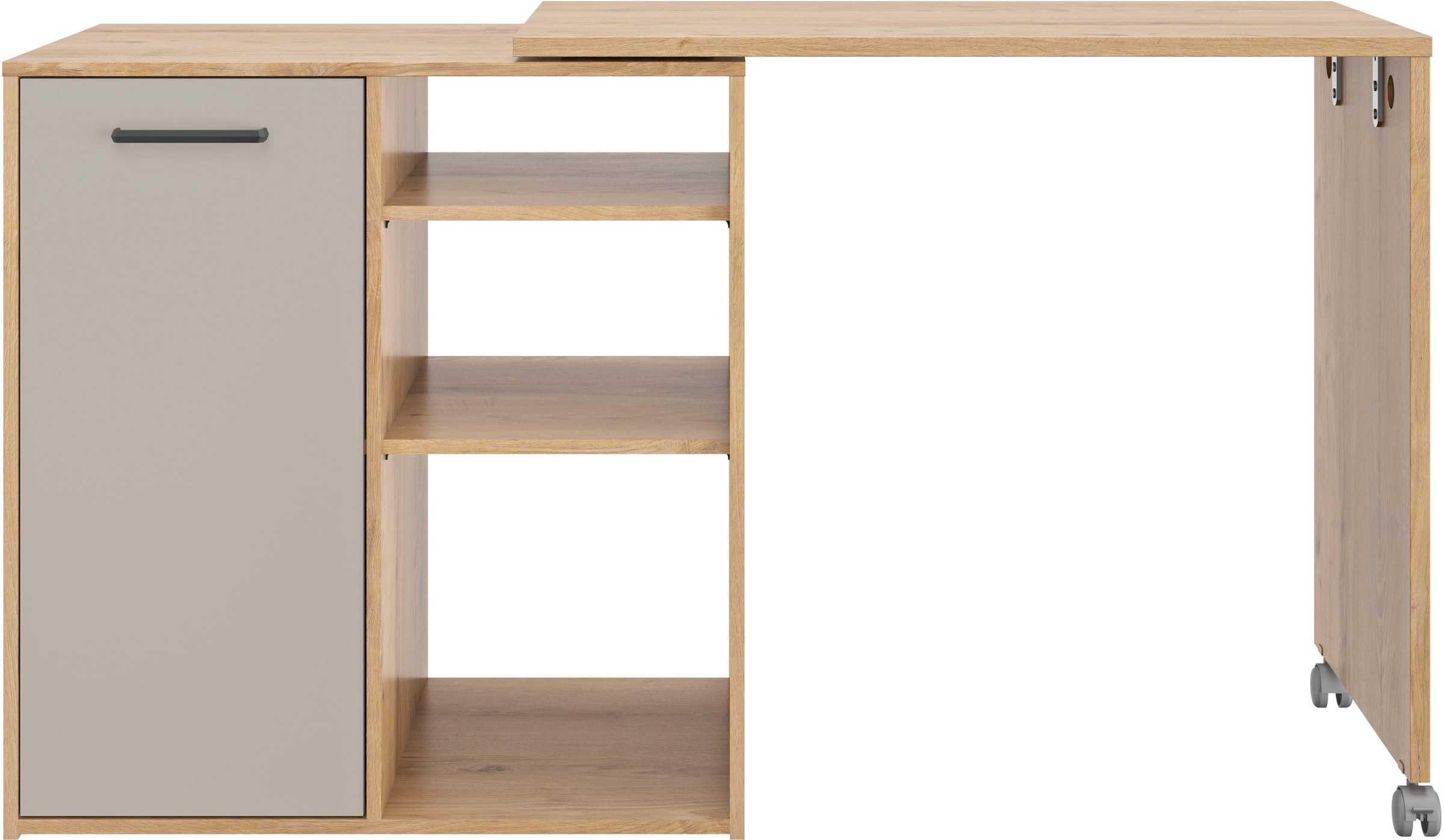 Gami, Küchenbuffet »Eden Mobiler Küchenblock mit Drehfunktion« Mobiler Küchenblock mit Drehfunktion, ohne Elektrogeräte, eiche silva nachbildung, 