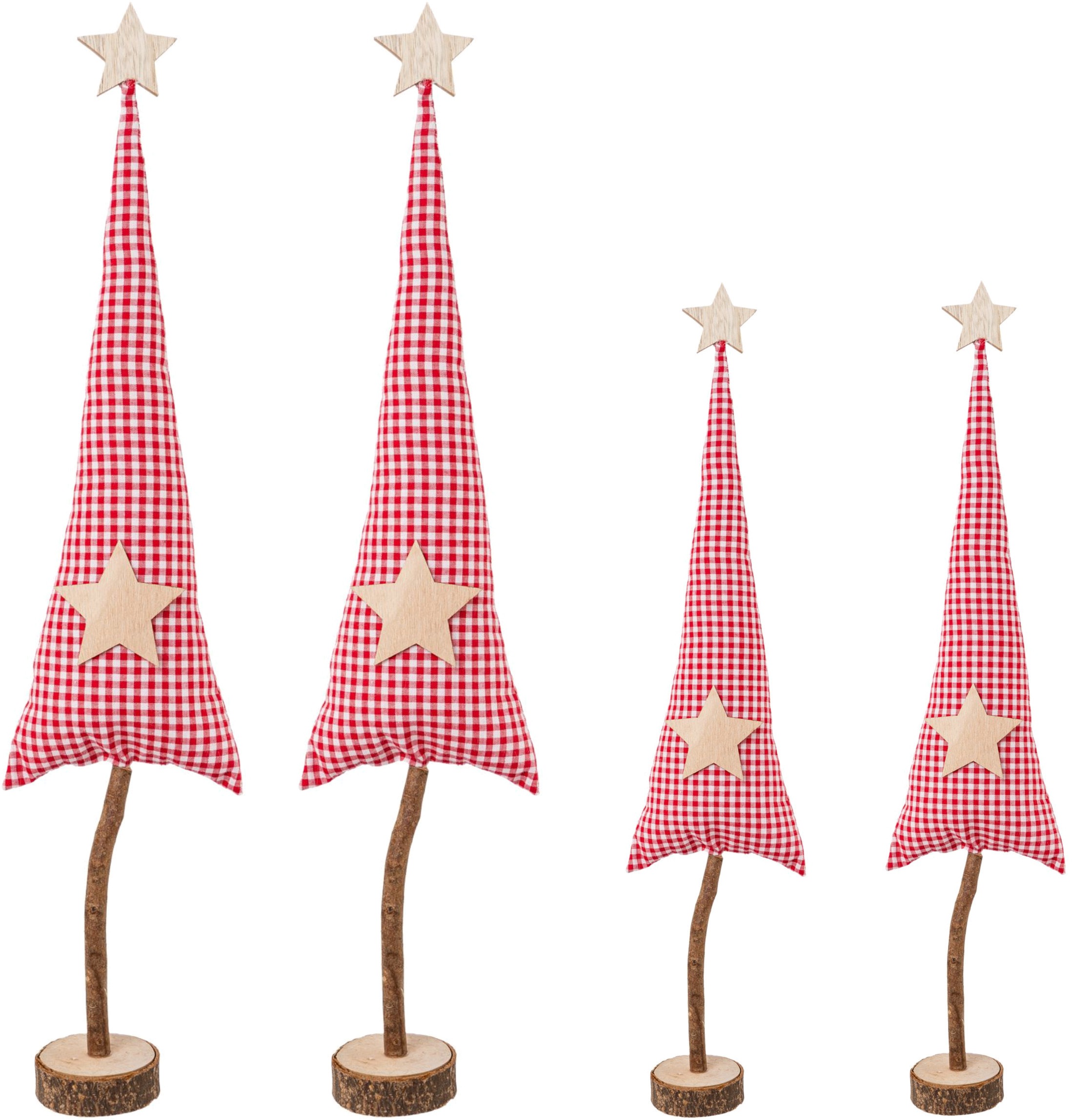 Image of Creativ deco Dekobaum "Weihnachtsdeko rot" aus Stoff in 2 Grössen: 30x9 cm, 40x13 cm