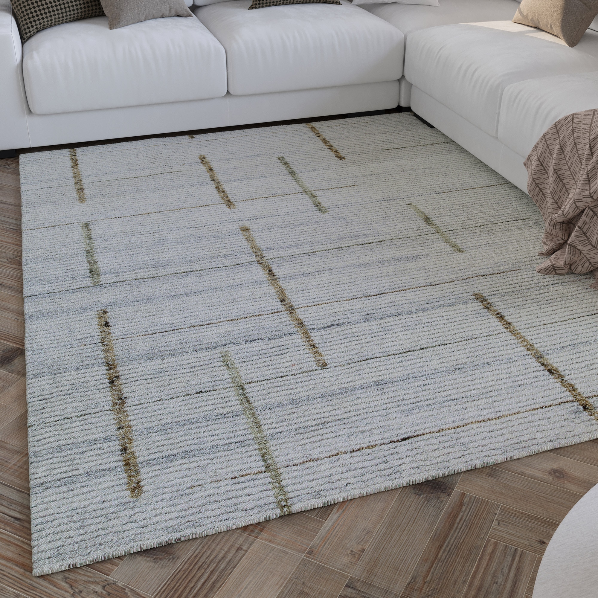 Image of Wecon home Teppich "Hamptons TWENTYTWO" rechteckig 10 mm Höhe Läufer, Fasermix, Kurzflor, Wohnzimmer, elegant, geometrisch