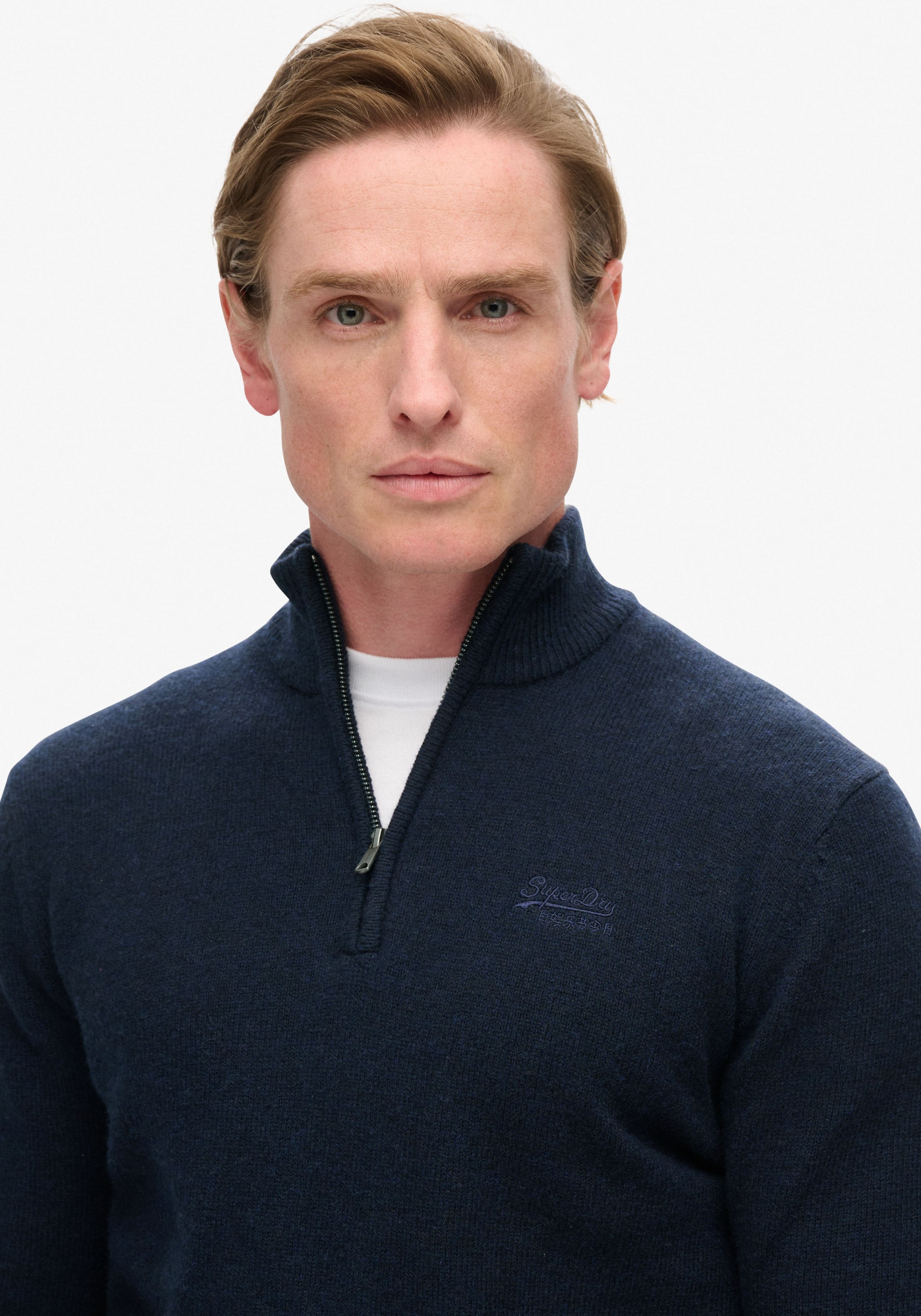 Superdry Strickpullover »ESSENTIAL EMB KNIT HALF ZIP«