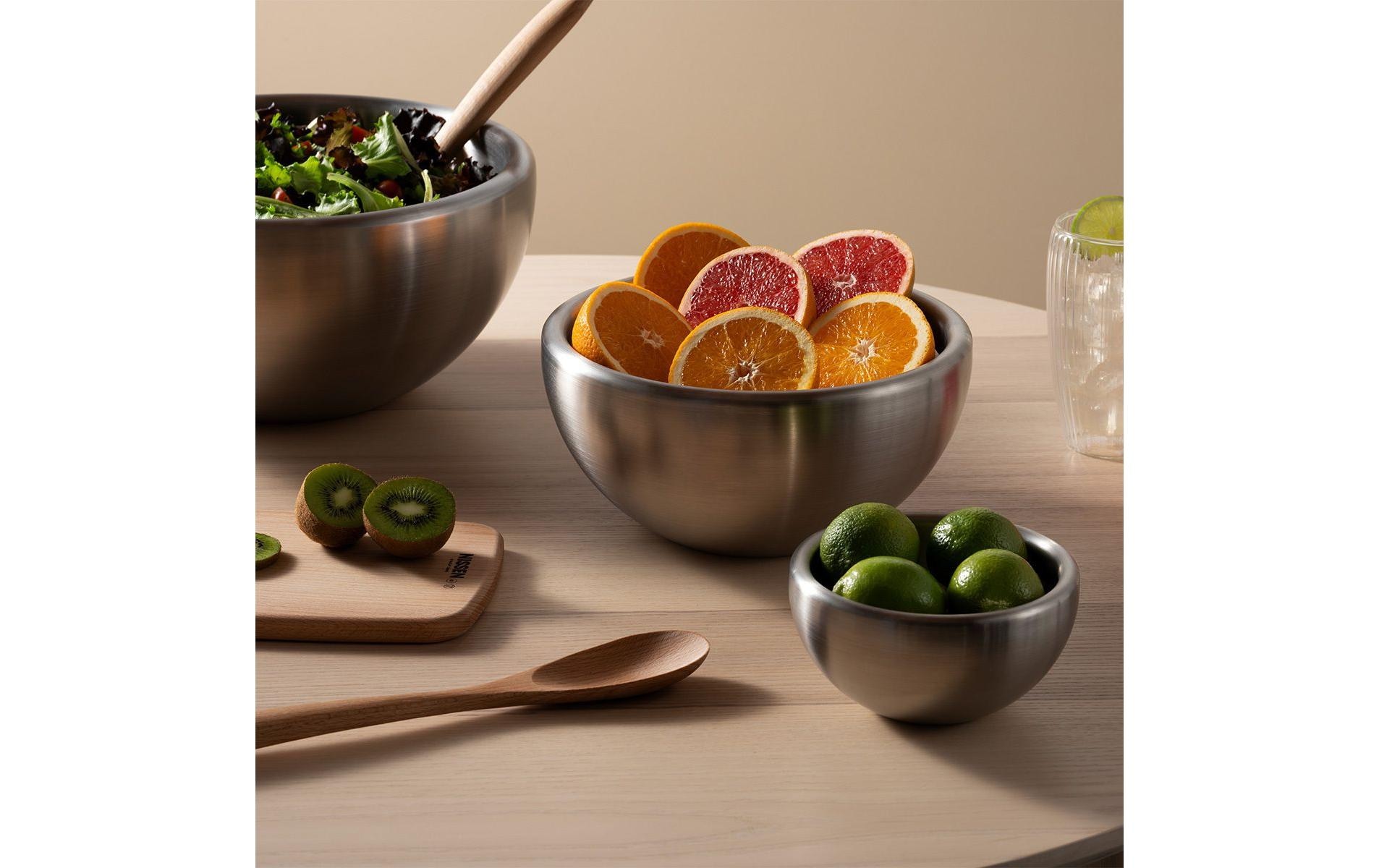 Bodum Salatschüssel »Set Midora 3-teilig 0.6/0.3/0.65 l«, aus Edelstahl