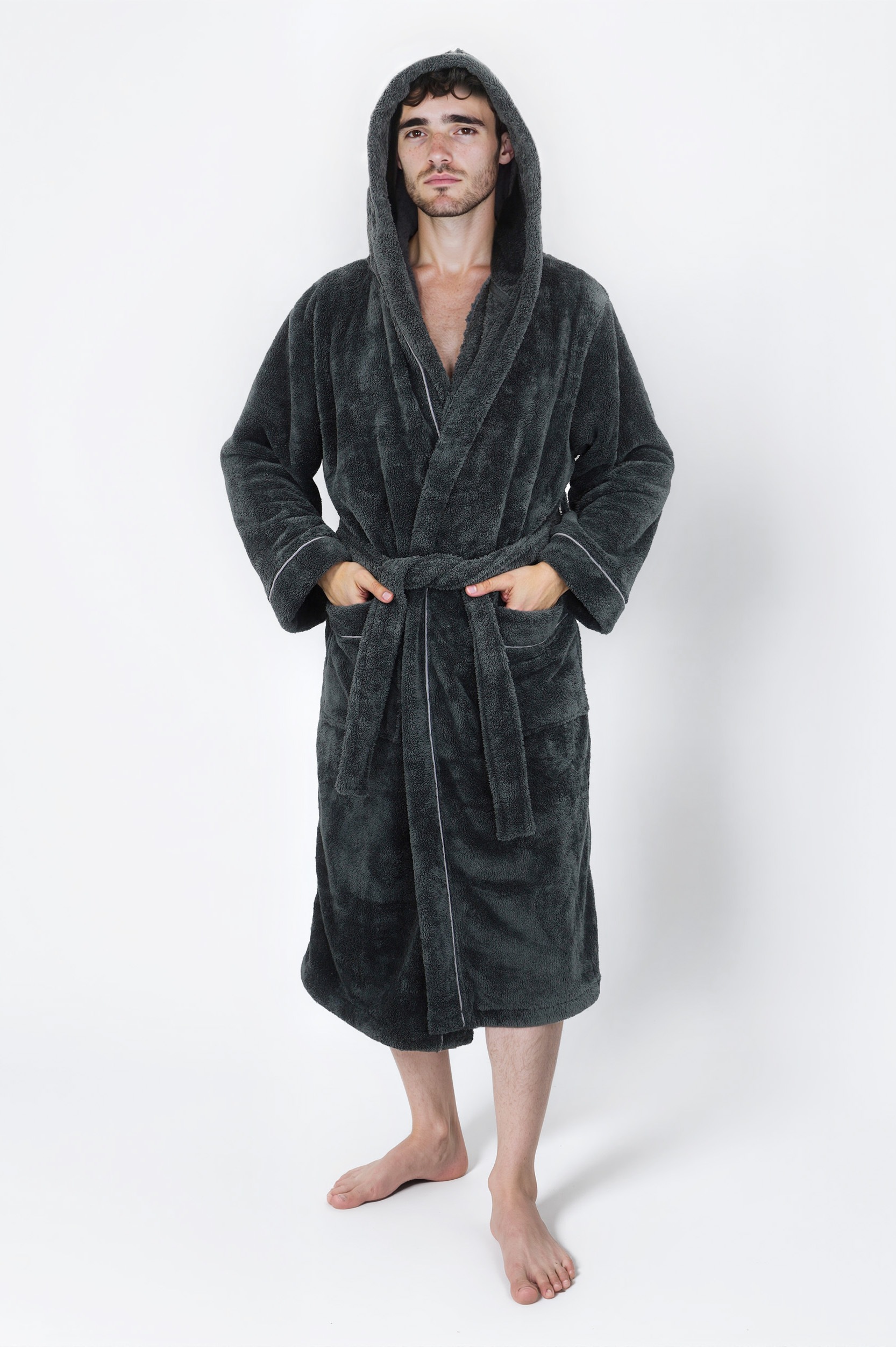 Image of GOODproduct Unisex-Bademantel "Lillou, ideal für Sauna & Spa, Hotelbademantel, Morgenmantel" 1 Stk. kuschelig weicher Fleece, plüsch, für Damen und Herren, XS-3XL