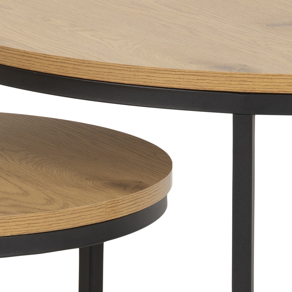 ACTONA GROUP Couchtisch »Spiro 2er Set, rund – modern & stilvoll kombinieren, zeitloses Design« Couchtisch, Beistelltisch, 2 Stk. tlg. OTTOs Choice Holzoptik, pflegeleicht & robustes Metallgestell