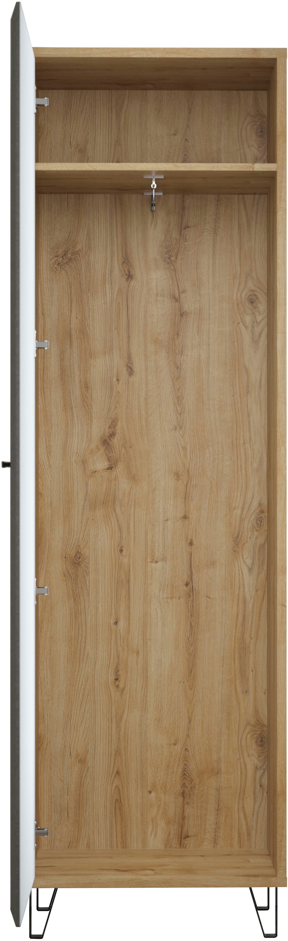 Home affaire Armoire vestiaire »Belva« 1 cuis tlg. Flurschrank mit 5 verstellbaren Böden und ausziehbarer Kleiderstange