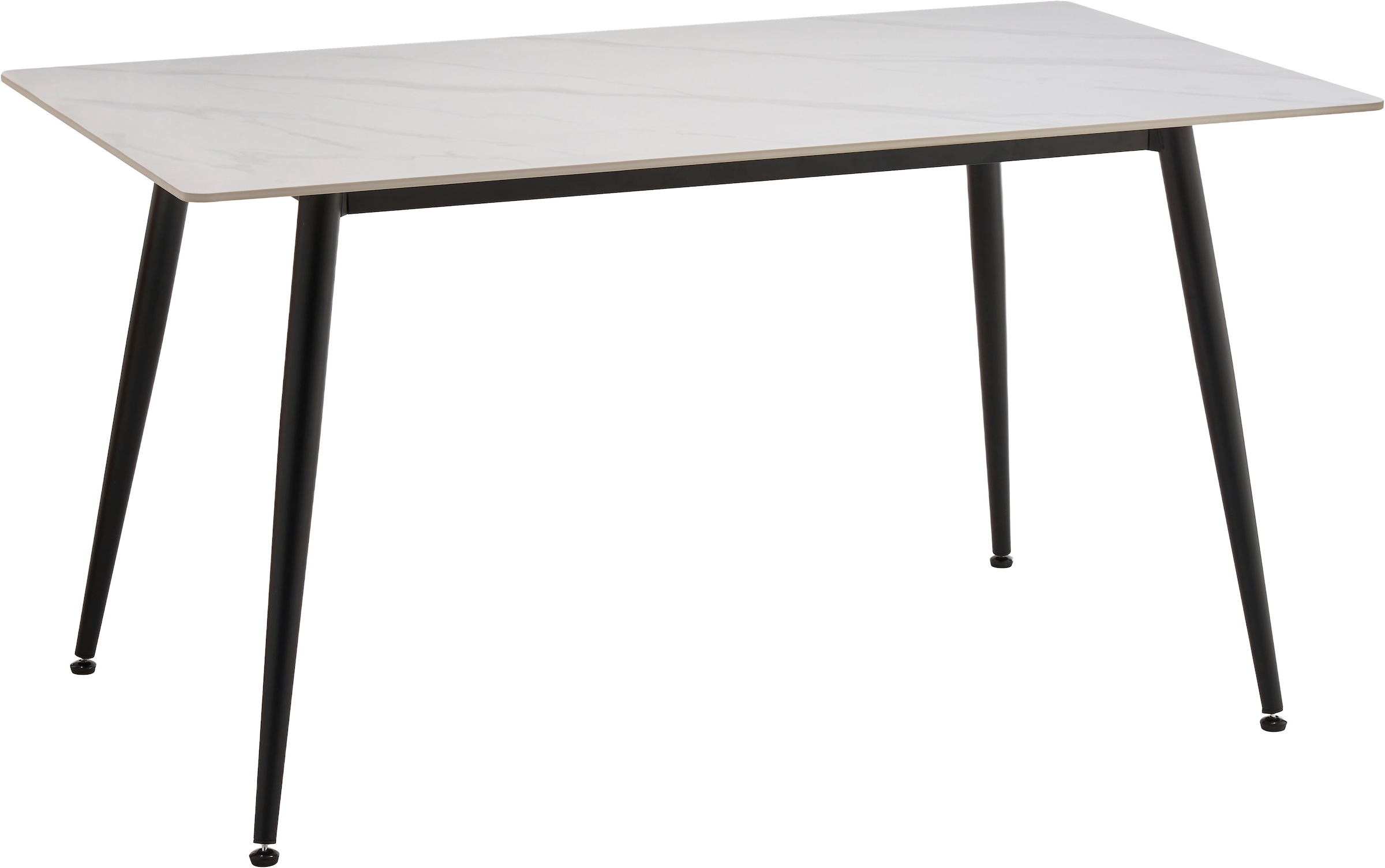 GOODproduct Ensemble de salle à manger »Juniper, Set, 5-tlg.« Ensemble, 5 tlg. Table 140x80 cm en imitation céramique sinterisée avec 4 chaises, pivotante à 360°