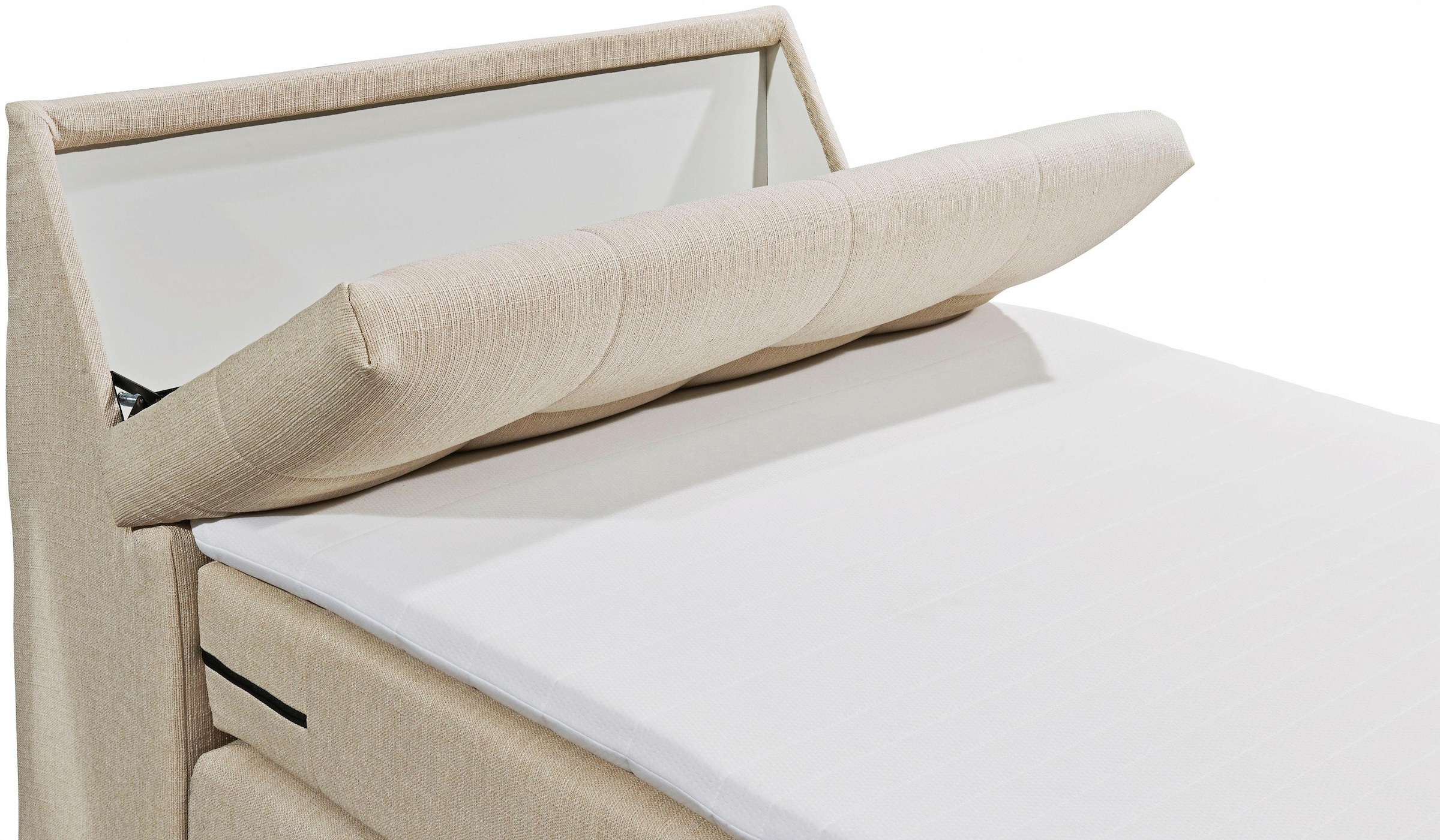 ED EXCITING DESIGN Boxspringbett »Carpino wahlweise in den Breiten 120cm oder 180cm erhältlich« inkl. Motor, Stauraum im Kopfteil und Topper