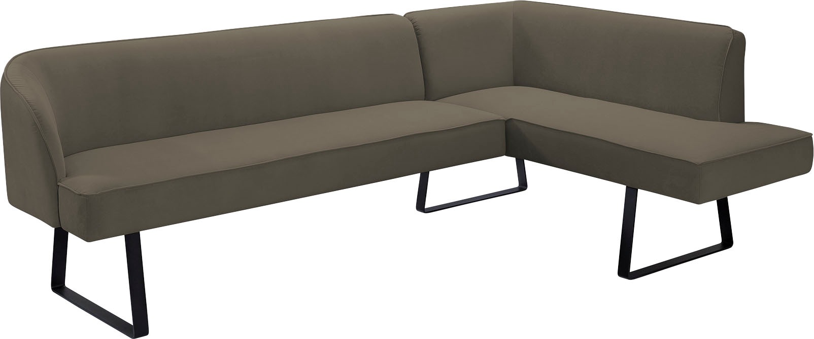 exxpo - sofa fashion Eckbank »Americano«, mit Keder und Metallfüssen, Bezug in verschiedenen Qualitäten