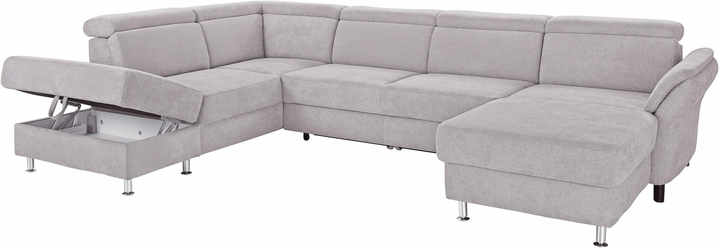 sit&more Wohnlandschaft »Avignon U-Form«, wahlweise mit Bettfunktion und Stauraum, inklusive Kopfteilverstellung