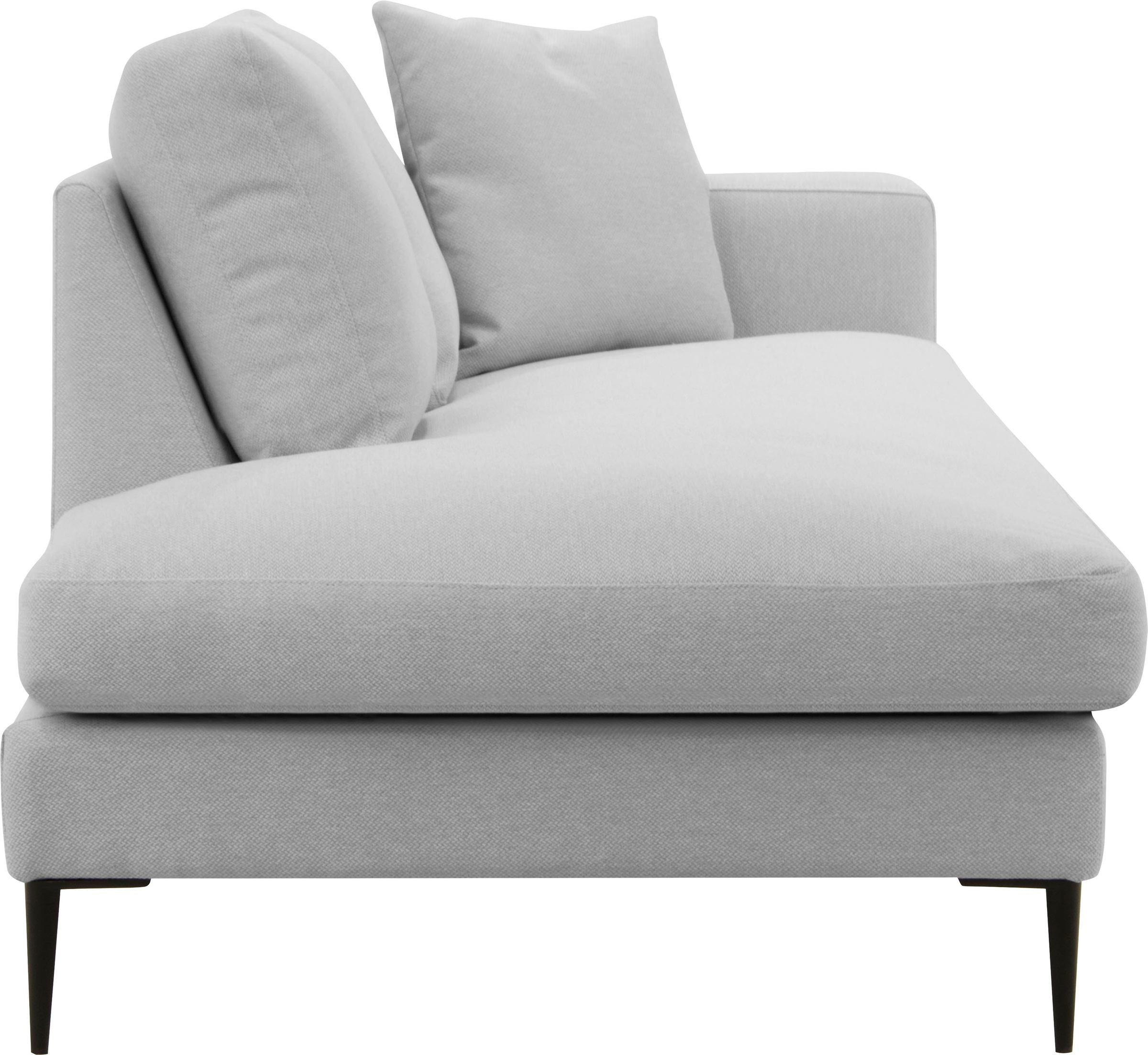 Leonique Recamiere »Cozy Chaiselongue, Masse B/T/H: 195/97/80 cm«, mit losen Kissen und Metallbeinen, Armlehne links oder rechts wählbar
