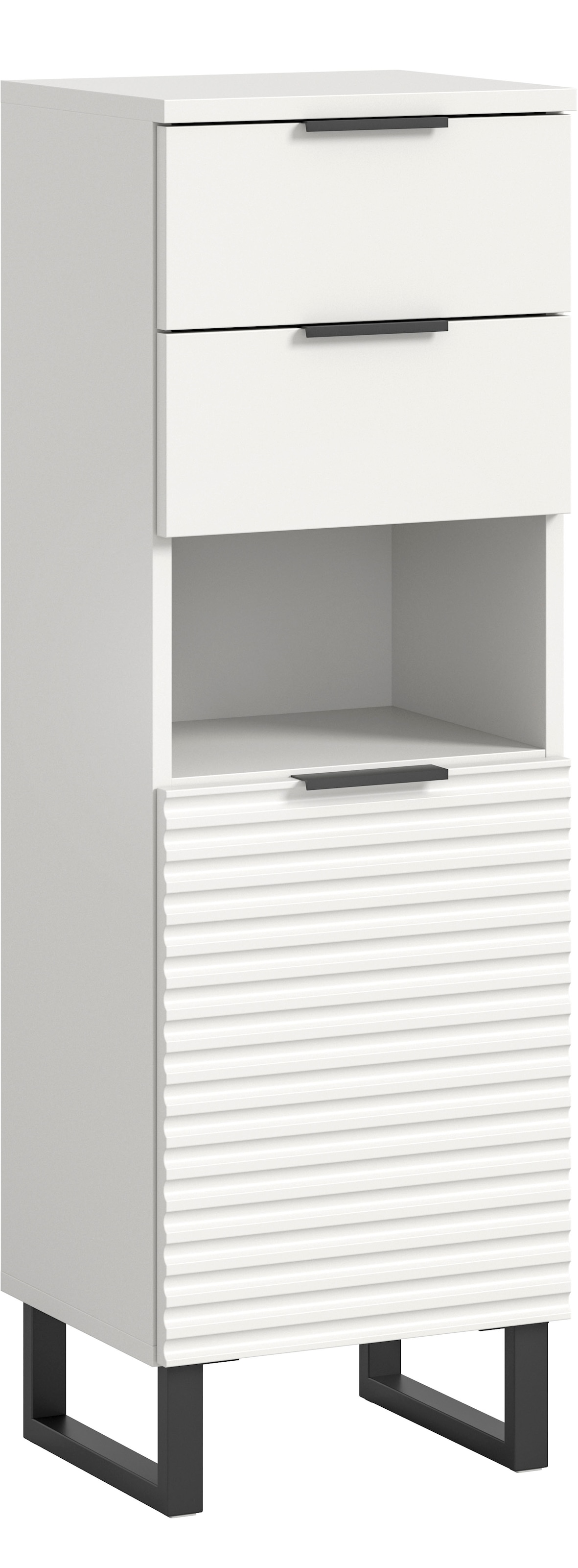 Image of welltime Unterschrank "Litica, Höhe 110 cm, 2 Schubkästen, 1 Tür, 1 offenes Fach" Badschrank, Bad-Midischrank, Badezimmer, Bad-Möbel