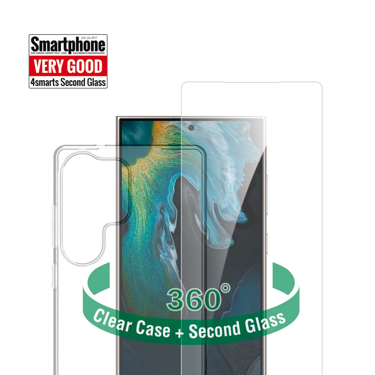 4smarts Handyhülle »360° Protection Set für Samsung Galaxy S25 Ultra«, Backcover, Schutzhülle, Handyschutzhülle, Case, Schutzcase, stossfest