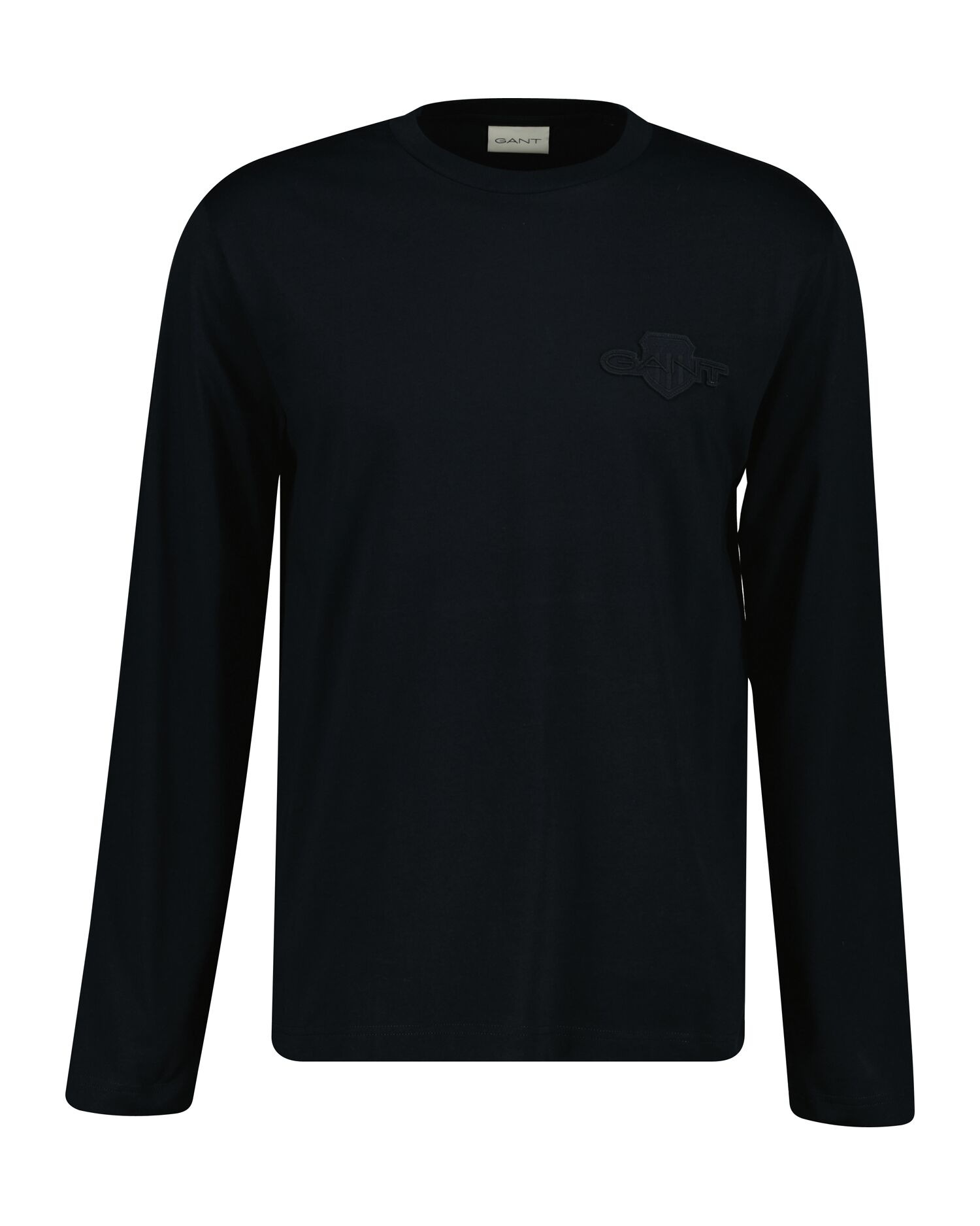 Image of Gant Longsleeve "TONAL SHIELD" basic, Rundhals, regular fit, unifarben