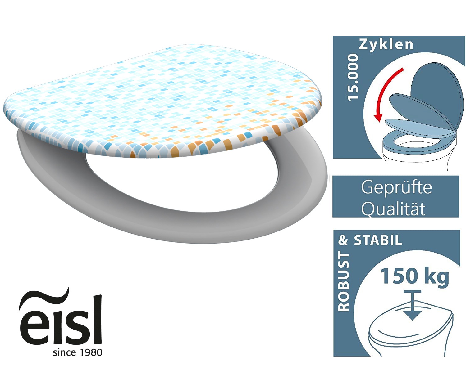 Eisl WC-Sitz »Mosaik«, Duroplast, Absenkautomatik, max. Belastung der Klobrille 150 kg