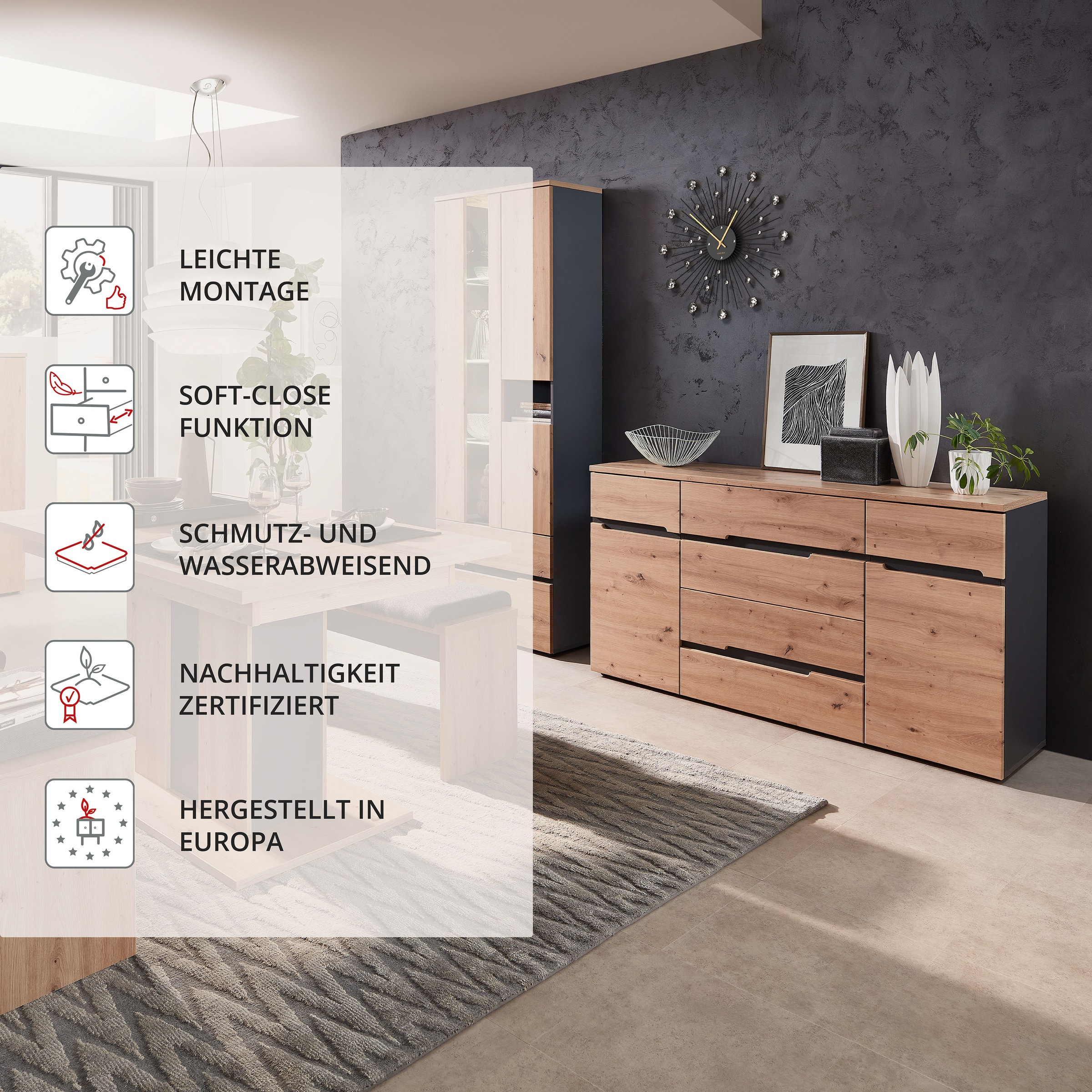 Innostyle Buffet »MEMPHIS« Buffet, meuble de salon, choix OTTO,  montage facile, beaucoup d'espace de rangement