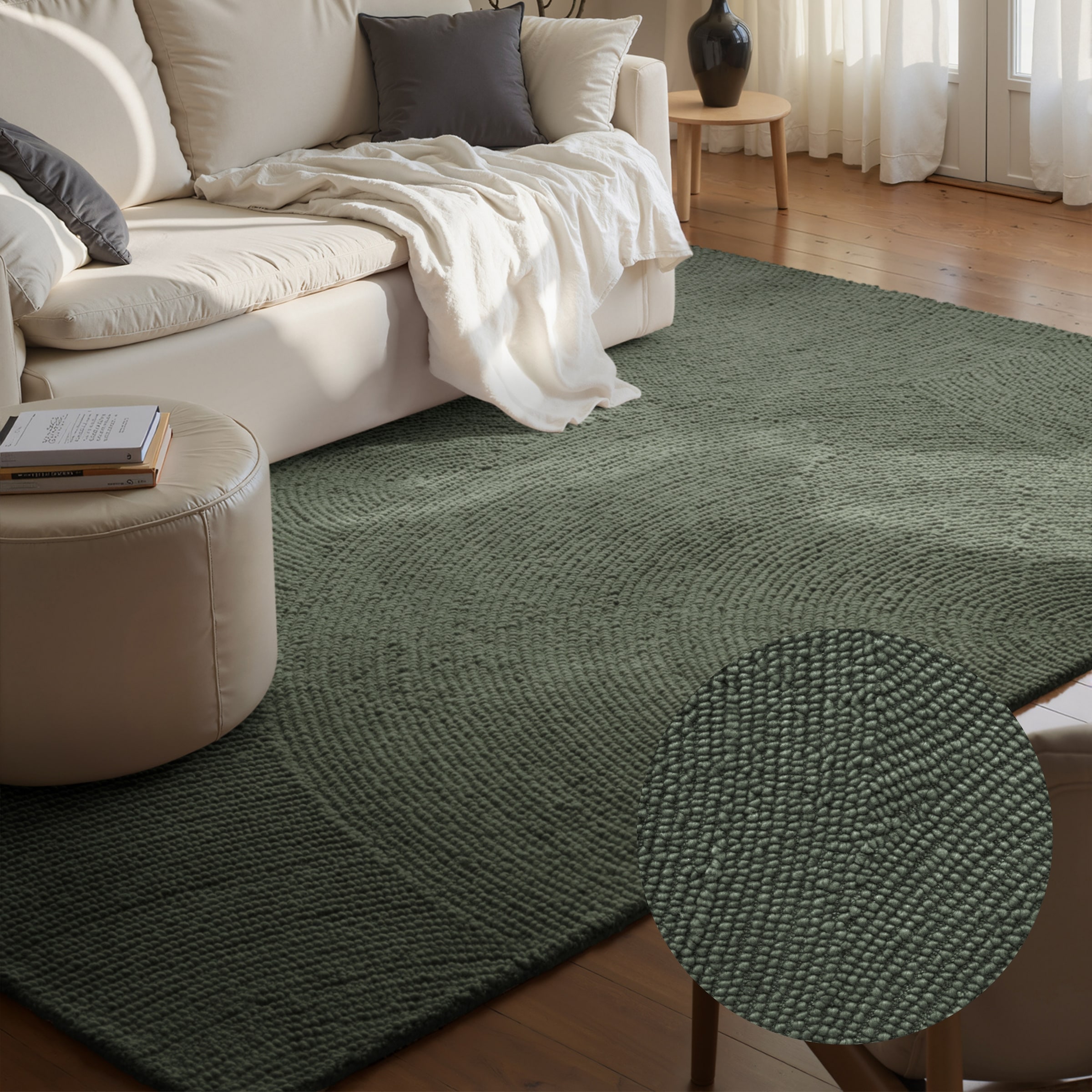 HANSE Home Wollteppich »Calmio , auch als Läufer und in rund« rechteckig 18 mm Höhe Handgetuftet, Wolle, Natur, Wohnzimmer, Schlafzimmer, Skandi, Hygge