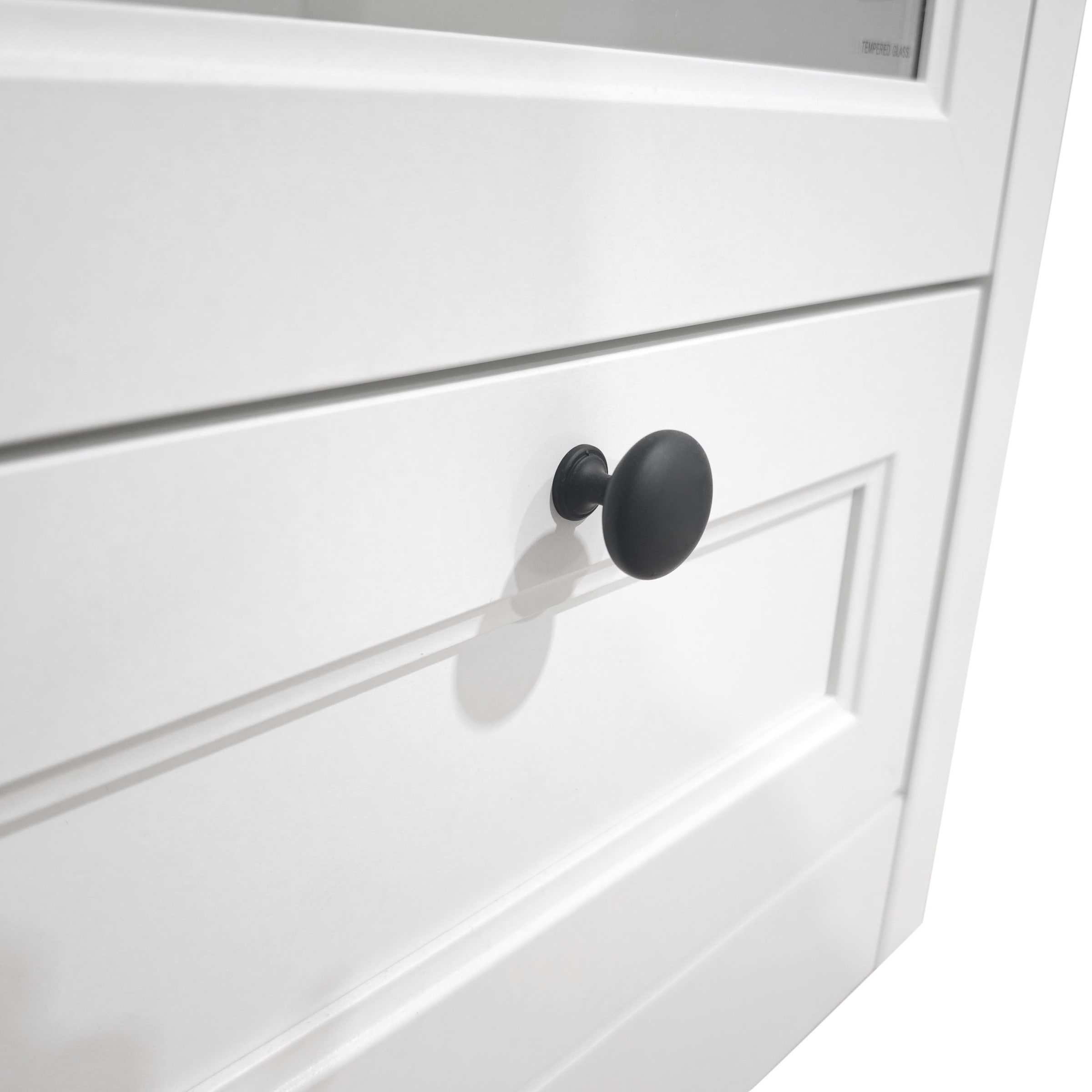 GOODproduct Highboard »Ismund« aus MDF, mit Holz-Zierleiste, schwarzen Metallgriffen, Höhe 121 cm