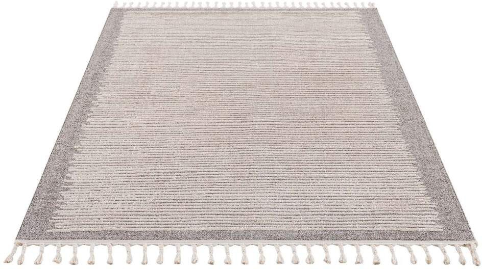 Carpet City Teppich »Art 2231«, rechteckig, 7 mm Höhe, Läufer, Kurzflor, mit Kettfäden, Streifen-Muster